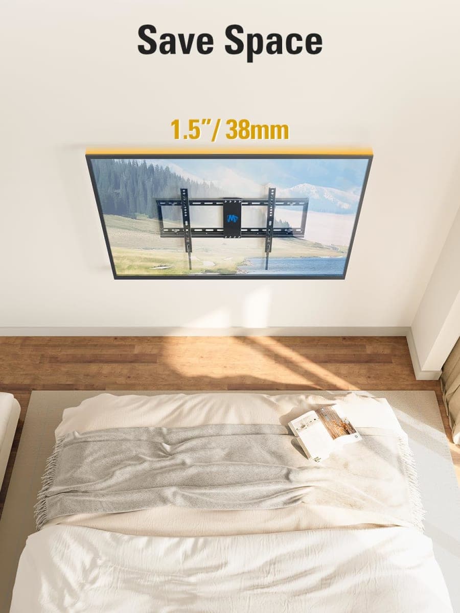 Mounting Dream TV Wall Mount for Most 37-75" TVs, Tilting TV Mount Low Profile up to VESA 600x400mm and 132 LBS Loading, Fits 16", 18", 24" Studs, Easy for TV Centering and Space Saving MD2268-LK thumbnail 4
