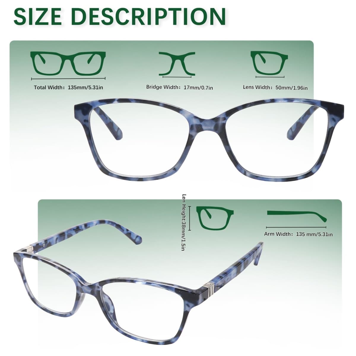 STASTEND 4 Pack Progressive Multifocus Reading Glasses for Women Men Spring Hinge Blue Light Blocking Readers (Multicolor-1, 1.75, x) thumbnail 5
