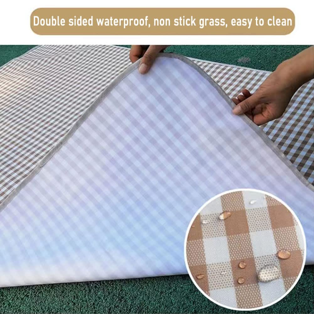 K Y KANGYUN Outdoor Picnic Blanket, Extra Large Beach Blankets, Foldable Lightweight Waterproof Sand Mat, Picnic Blanket 80" x 60" for Beach Camping Hiking Park Patio (Brown, 80x60 inch) thumbnail 5