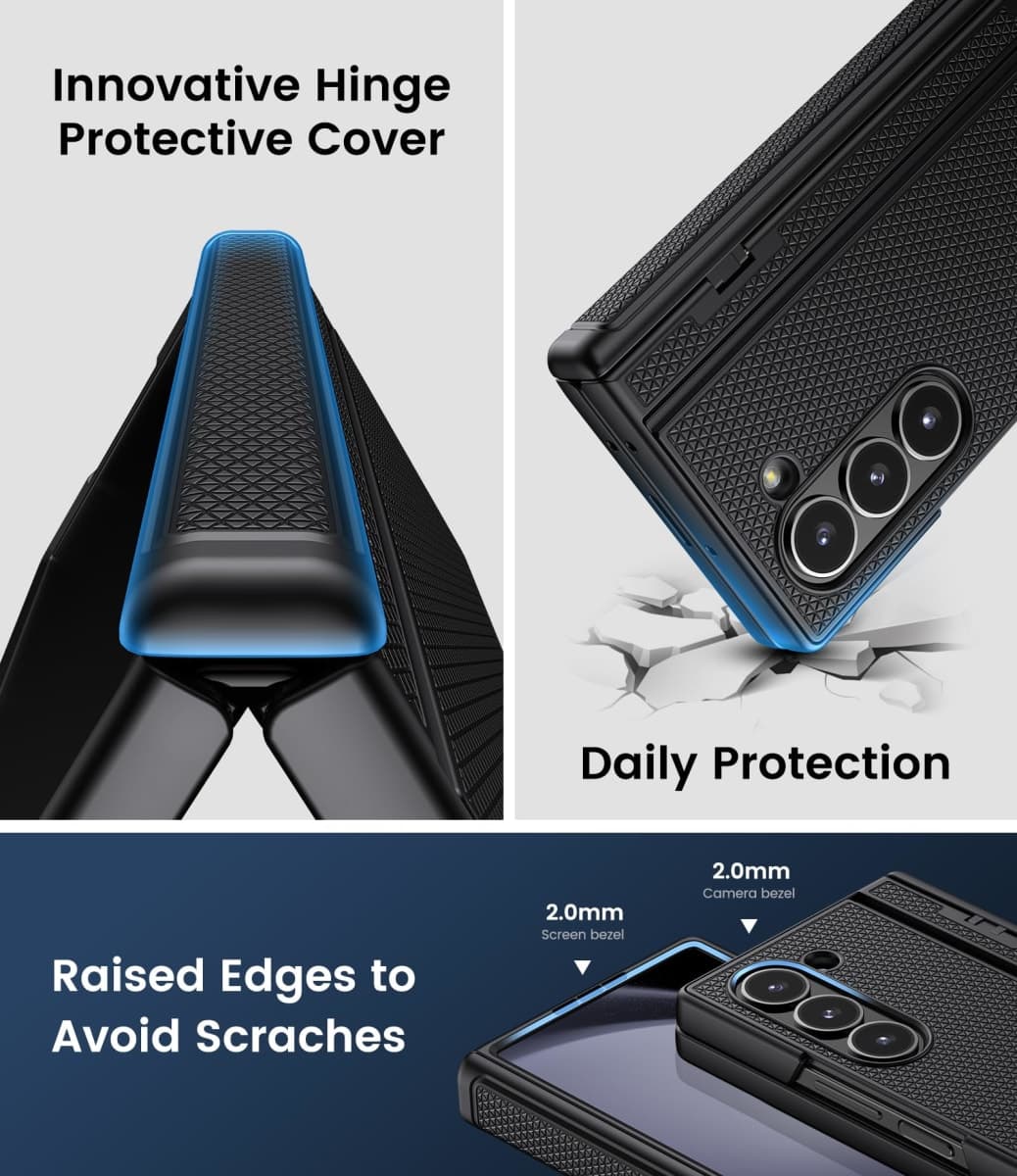 BXYJY for Samsung Galaxy Z Fold 5 Case Slim with Kickstand, Full Hinge Protection, Tempered Screen Protector, Shockproof Cover, Daily Drop Protective Phone Case for Samsung Galaxy Z Fold5 2023, Green thumbnail 5