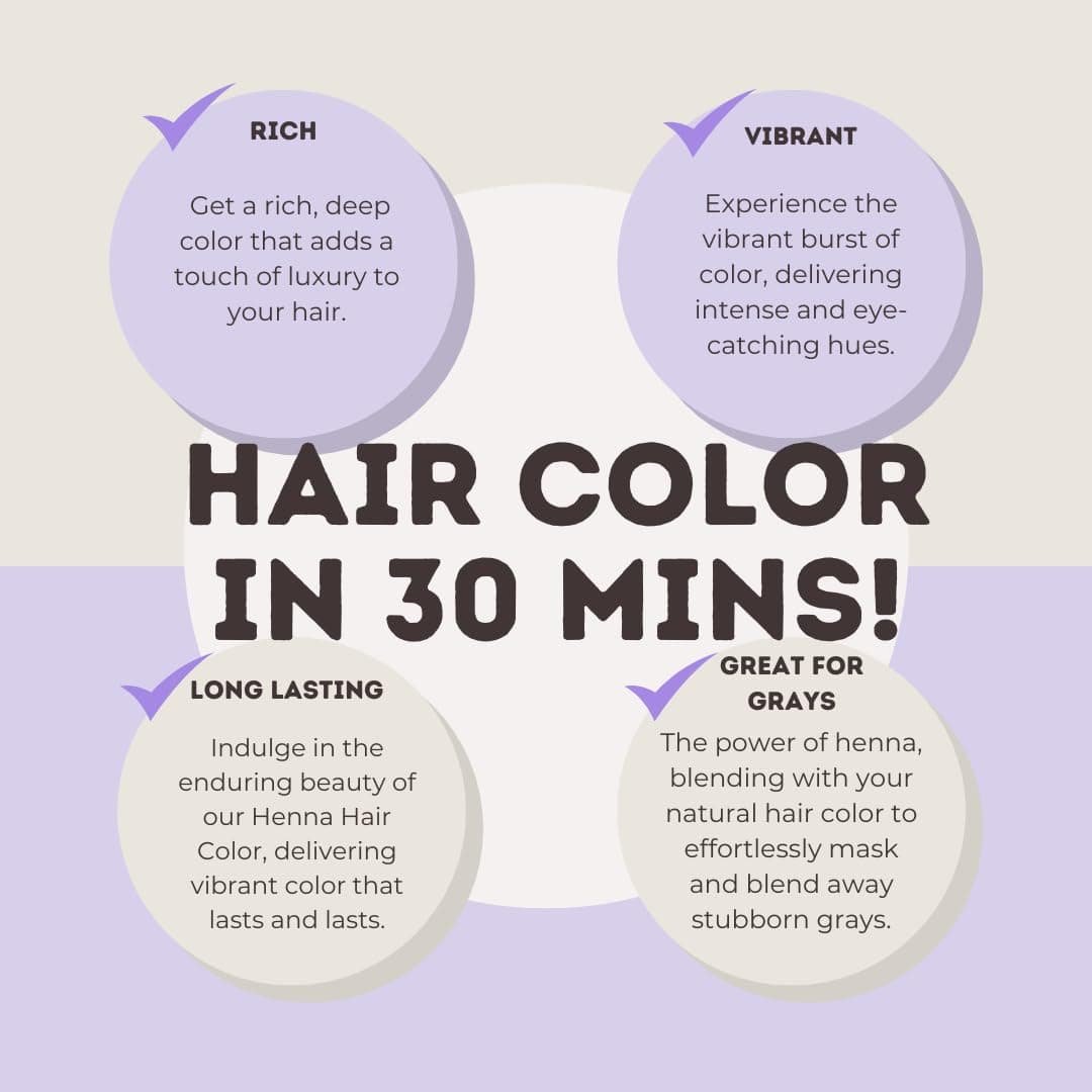 Amour Tresor 30 Minute Henna Hair Color Infused with Goodness of Herbs. Ammonia Free Hair Dye (Pack Of 1, Dark Brown) thumbnail 4