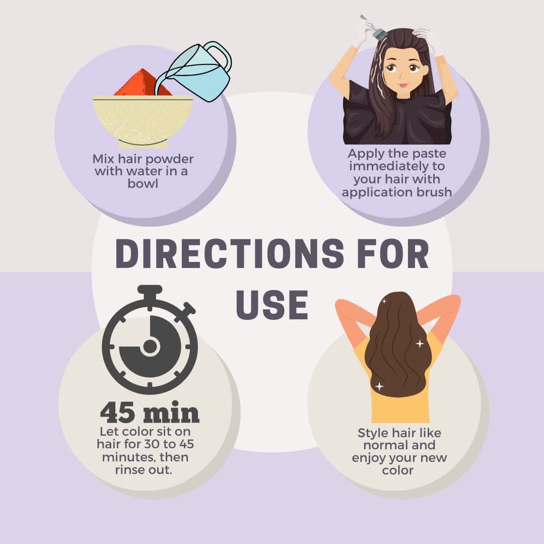 Amour Tresor 30 Minute Henna Hair Color Infused with Goodness of Herbs. Ammonia Free Hair Dye (Pack Of 1, Dark Brown) thumbnail 5