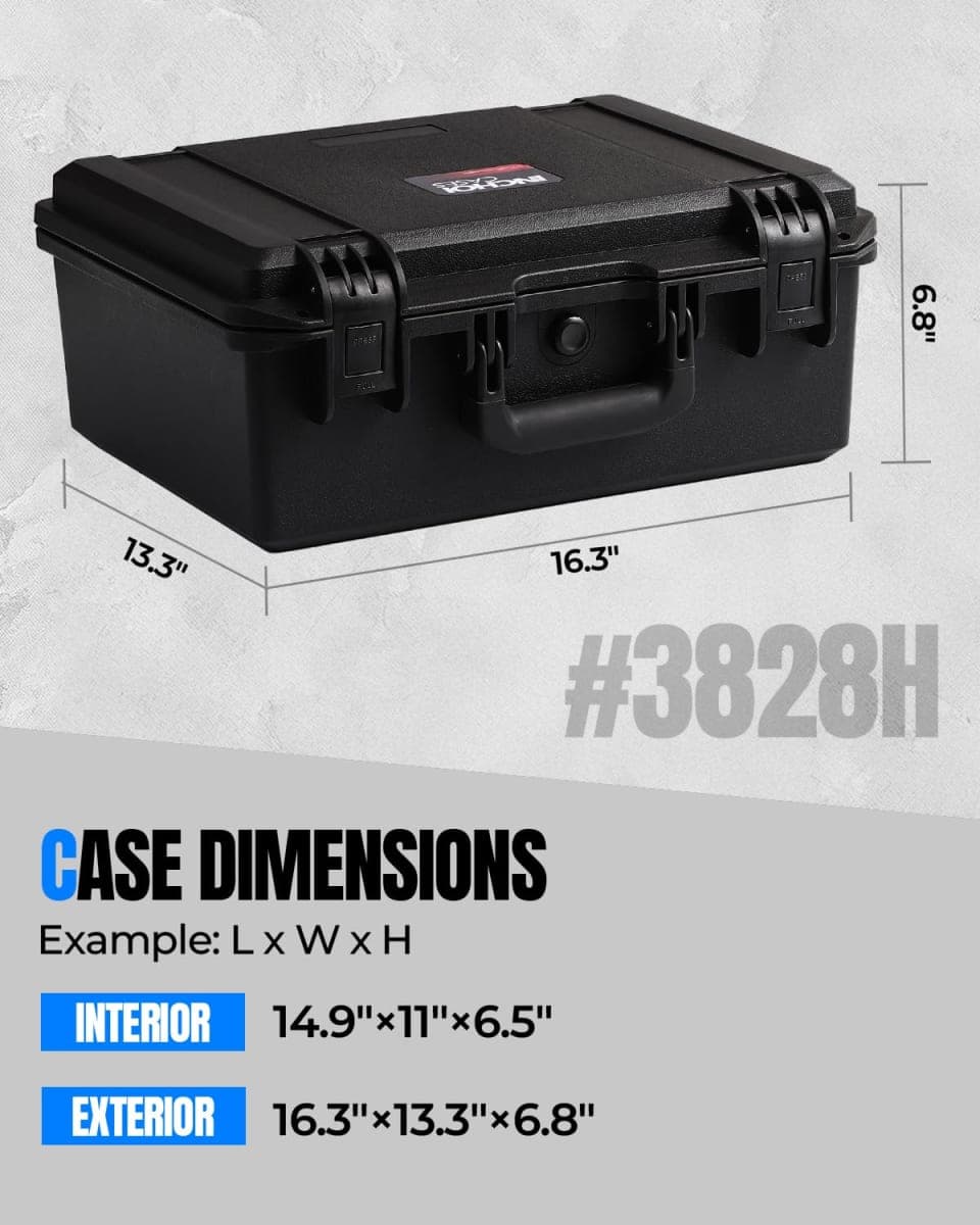 Gun Case for 5 Handguns Pistol Case, Hard Shell Pistol Carrying Case with Spring Buckles, IP67 Waterproof Firearms Travel Case with Tsa Approved Lockholes Fits Glock, Beretta, S&W, Sig Sauer thumbnail 5