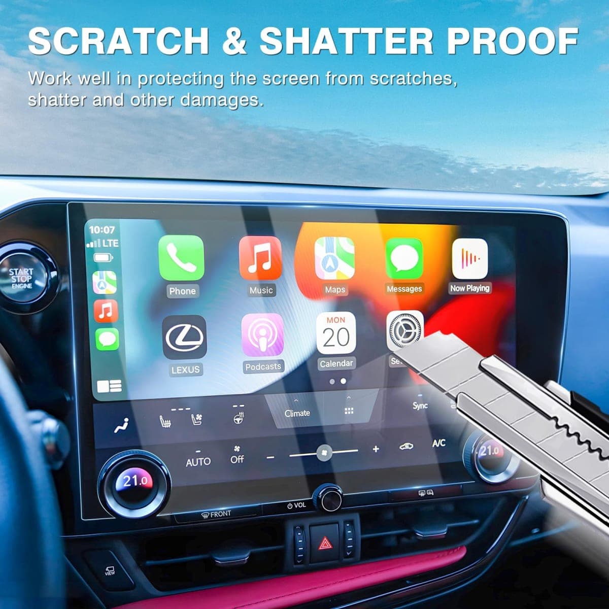Karltys [Upgrade 2 Pack Screen Protector firs for 2025-2022 NX 14 Inch Screen Protector [No Glare & Fingerprint] for Models NX250 NX350 NX350H NX450h+ Touchscreen Tempered Glass Accessories Navigation Screen Cover thumbnail 4