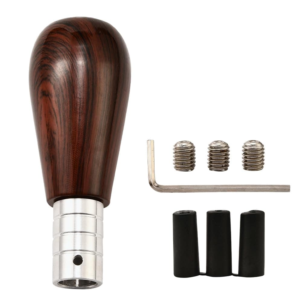 XIMINZ Wood Grain Gear Shifter Knob, Universal Car Gear Shift Manual Knobs Aluminum Alloy Stick Shift Handle with 3 Threaded Adapters M8 M10 M12, Style A — image 1
