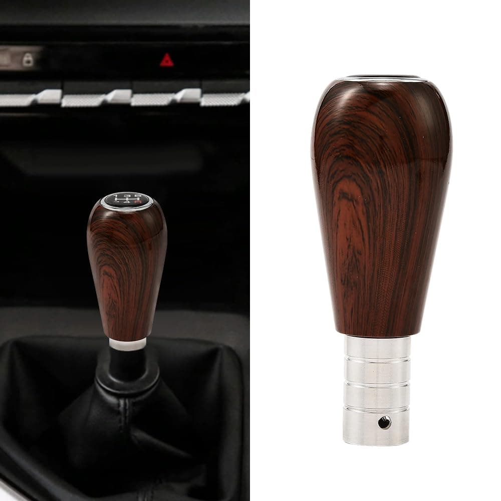 XIMINZ Wood Grain Gear Shifter Knob, Universal Car Gear Shift Manual Knobs Aluminum Alloy Stick Shift Handle with 3 Threaded Adapters M8 M10 M12, Style A thumbnail 5