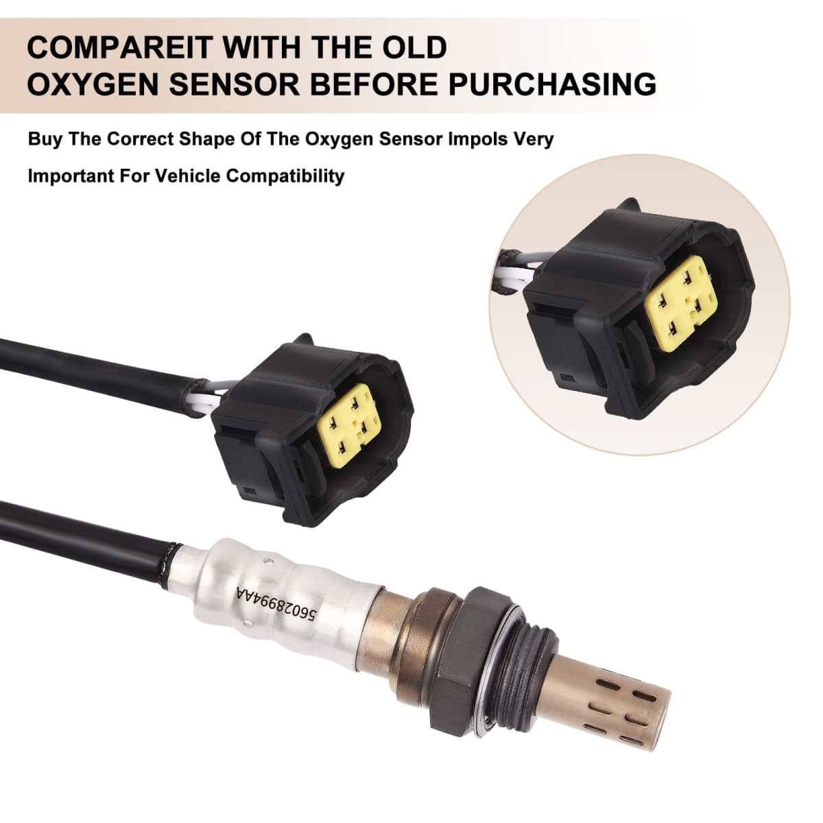 Oxygen O2 Sensor Upstream Downstream for Chry 300, for Dodge Challenger Charger Dakota Durango Grand Caravan Journey Neon Nitro, for Jeep Commander Grand Cherokee Wrangler JK 56028994AA, 56028994AB thumbnail 4
