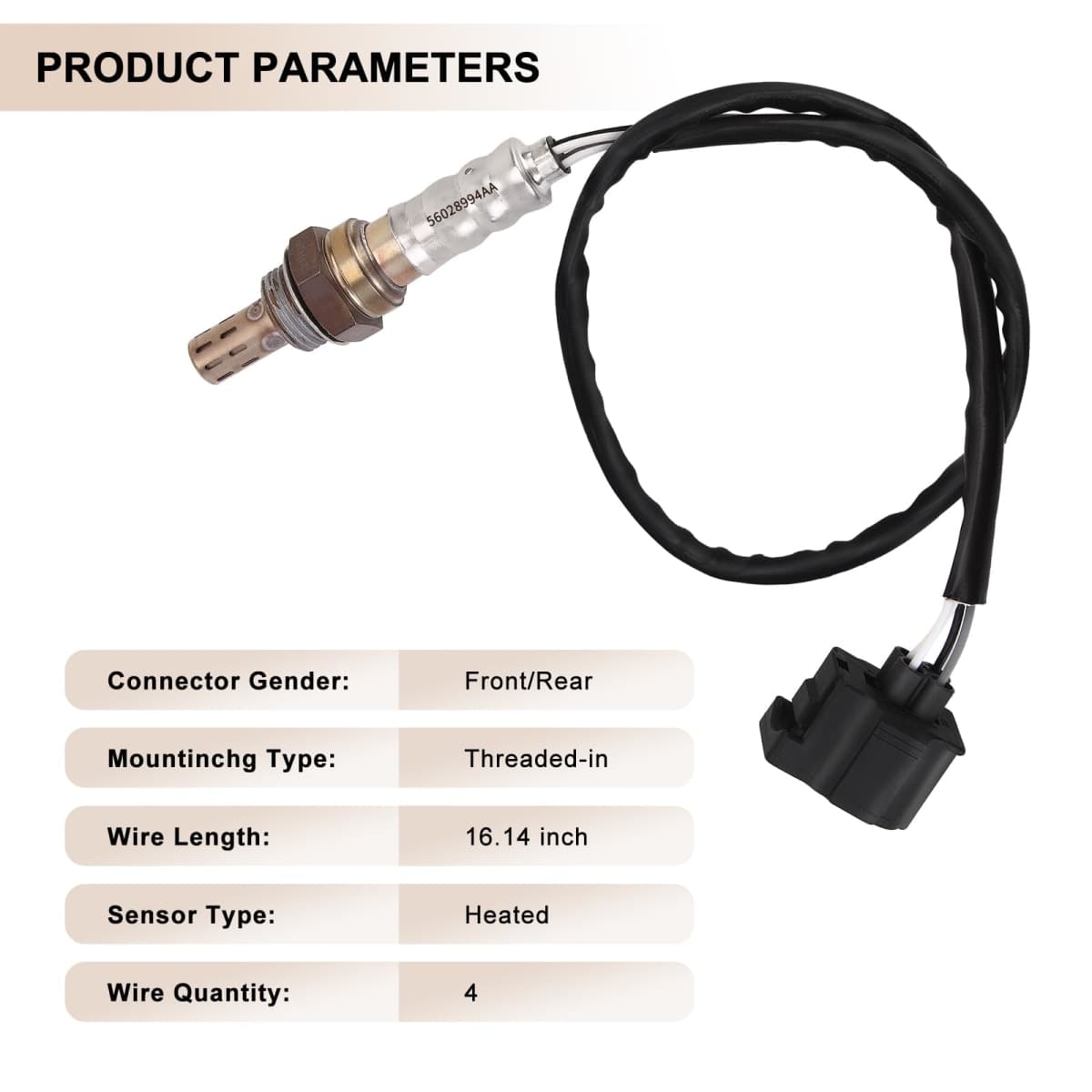 Oxygen O2 Sensor Upstream Downstream for Chry 300, for Dodge Challenger Charger Dakota Durango Grand Caravan Journey Neon Nitro, for Jeep Commander Grand Cherokee Wrangler JK 56028994AA, 56028994AB thumbnail 5