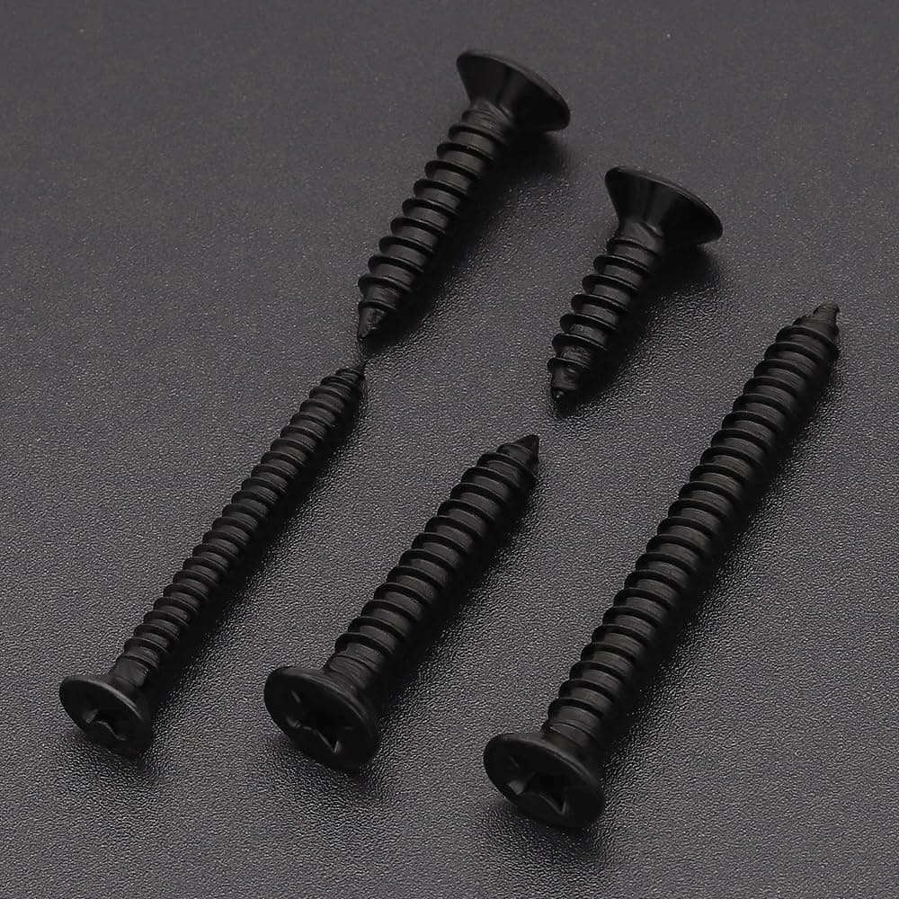 RoyceMart #12 x 2-1/2" (40 Pack) Stainless Steel Phillips Flat Head Wood Screws, Stainless Steel 304 (18-8), Flat Head Sheet Metal Screws Self Tapping Screws, Black Coated thumbnail 5