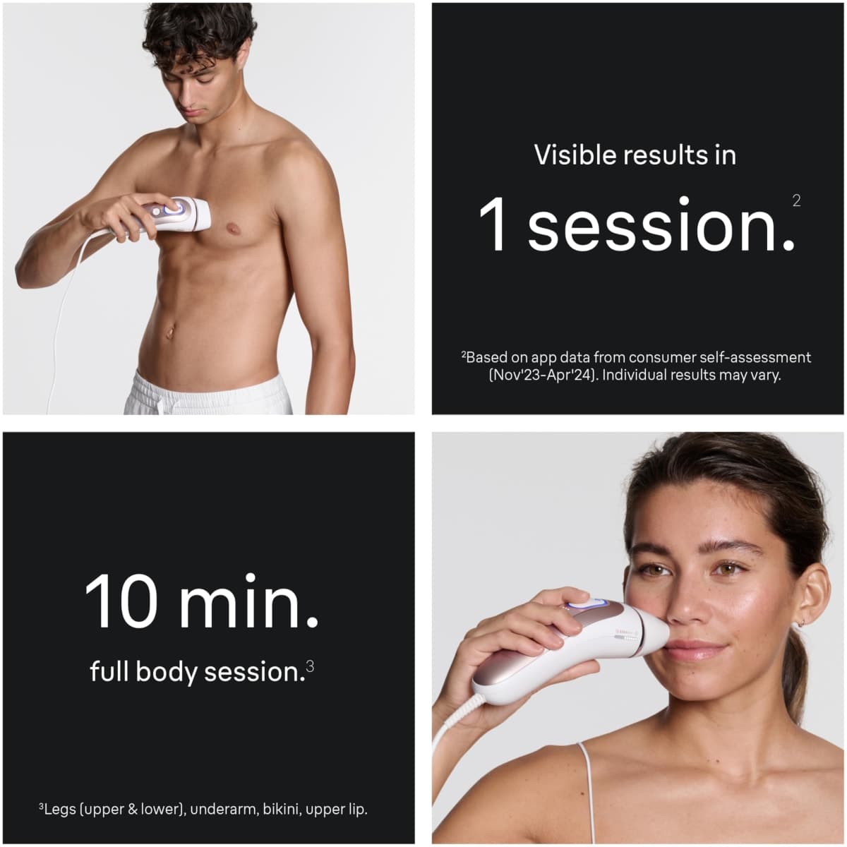 Braun Skin i-Expert Smart IPL PL7219 at Home Laser Hair Removal for Women and Men with App, Premium Pouch, Venus Razor, 2 Smart Heads, Facial Trimmer thumbnail 4