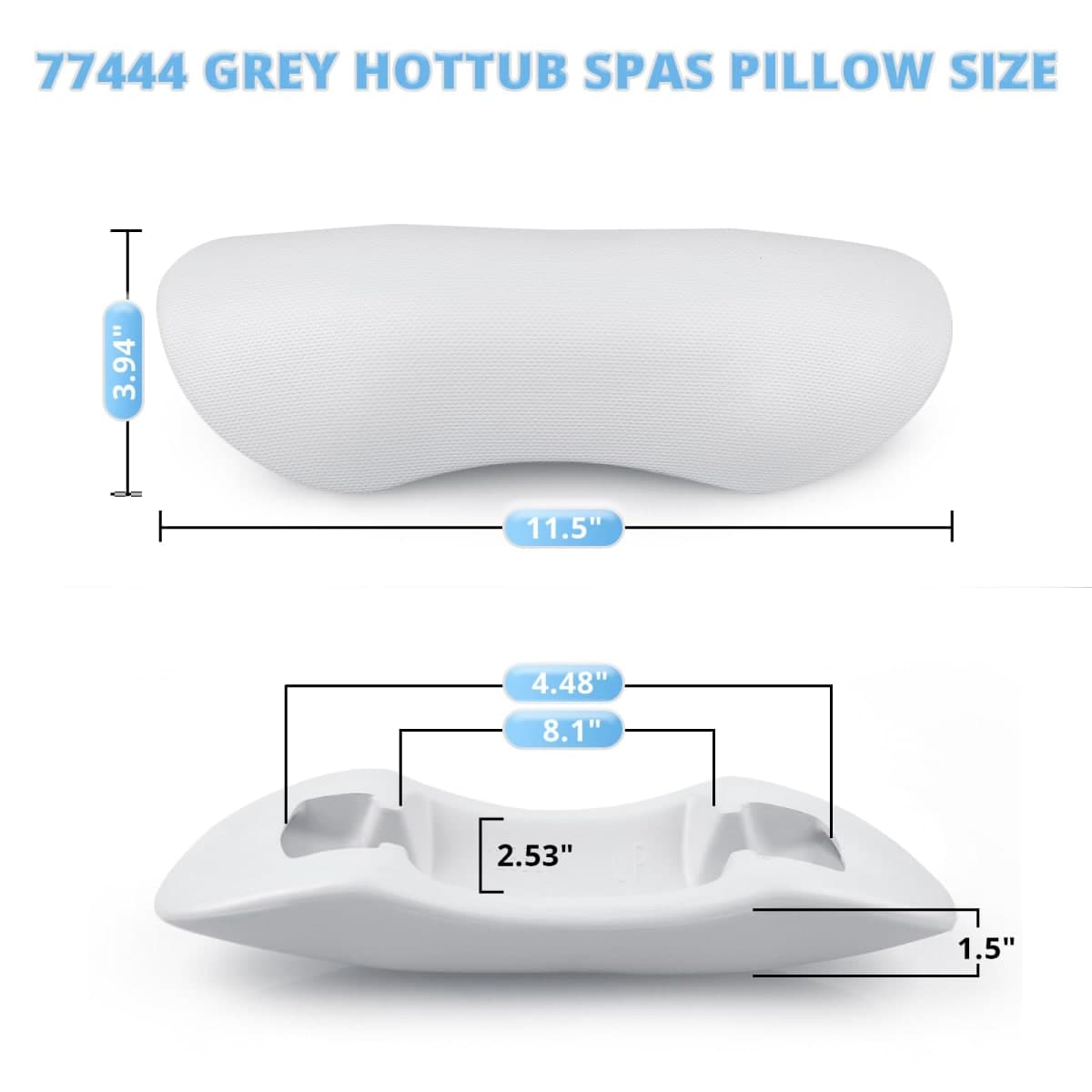 77444 Hot Tub Spa Head Rest Replacement Pillows Compatible with Hot Spring/Watkins/Hot Tub (2015-2019) Spa Neck Pillow Fits Hot Spot Relay Rhythm SX Tempo TX Head Rest for Hot Tub（4 Pack） thumbnail 2