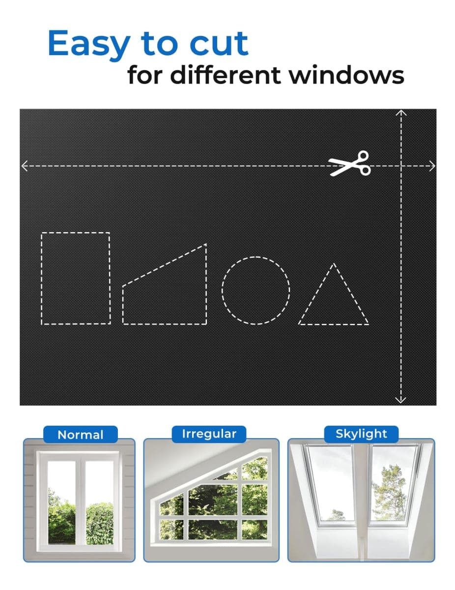 Sumobaby Blackout Curtains for Bedroom Portable 42"x60",No Drill Black Out Shades with Upgraded Hook&Loop Tapes,100% Blackout Window Cover,Thermal Insulated Blinds for Bedroom,Nursery(1 Panel,Black) thumbnail 5