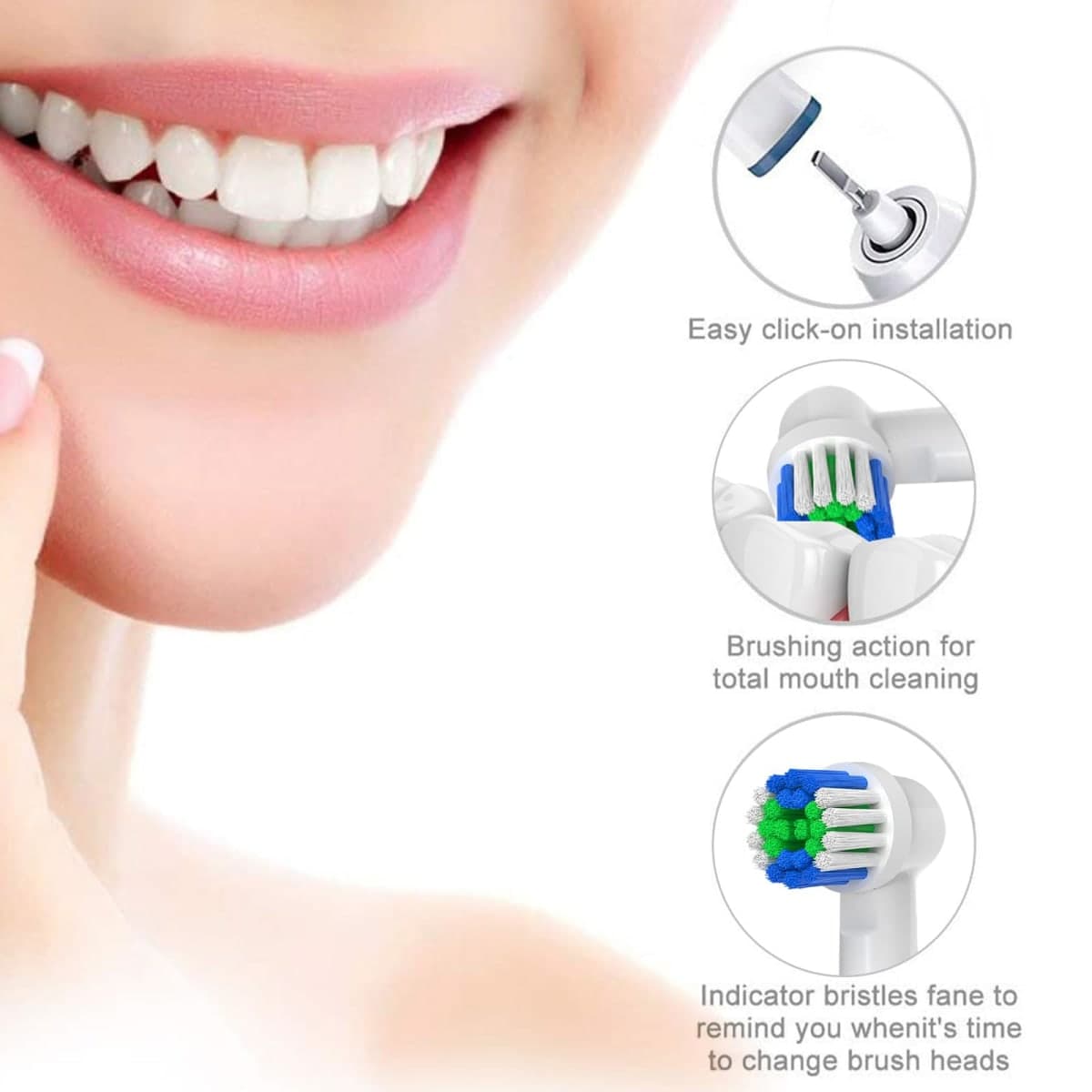 Replacement Toothbrush Heads Compatible with Oral B Braun, 12 Pcs Professional Electric Toothbrush Heads Brush Heads Compatible with Oral B Replacement Heads Refill 7000/Pro 1000/9600/500/3000/8000 thumbnail 4