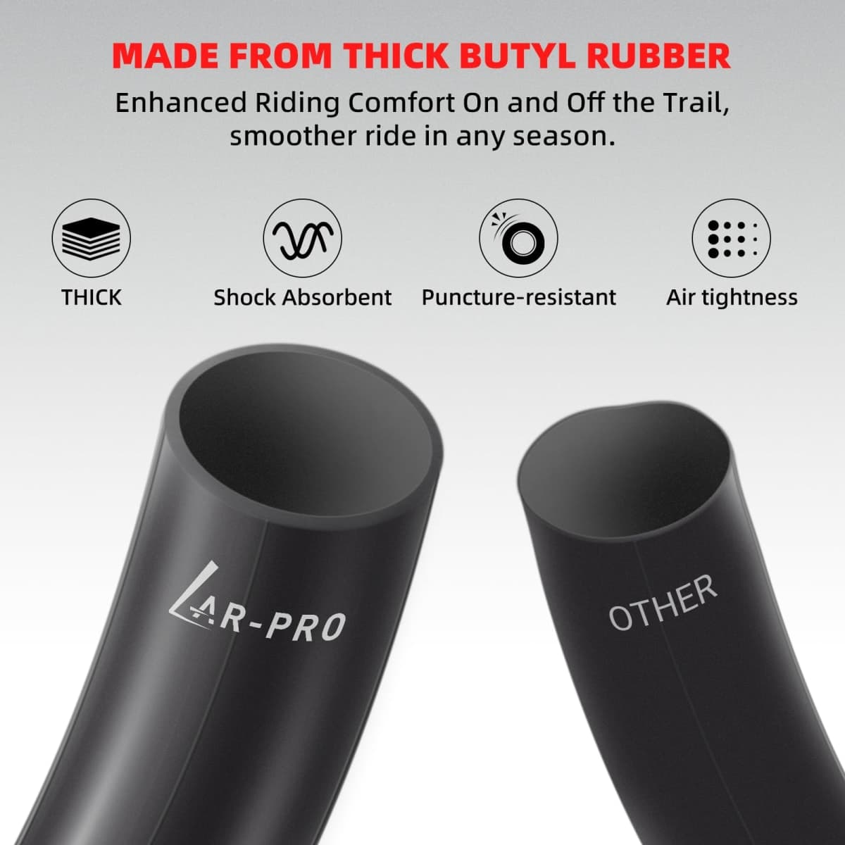 AR-PRO (2-Pack) 2.75/3.00-19" Heavy Duty Dirt Bike Inner Tubes with TR4 Valve Stem for 70/100-19, 80/100-19 19" Dirt Pit Tires, Compatible with Surron, Talaria, Segway, UltraBee and More thumbnail 4