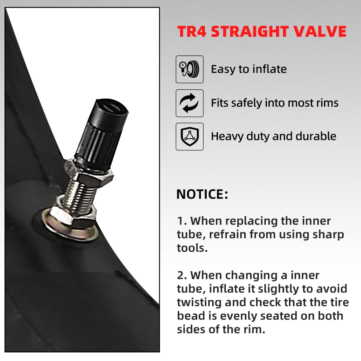 AR-PRO (2-Pack) 2.75/3.00-19" Heavy Duty Dirt Bike Inner Tubes with TR4 Valve Stem for 70/100-19, 80/100-19 19" Dirt Pit Tires, Compatible with Surron, Talaria, Segway, UltraBee and More thumbnail 5