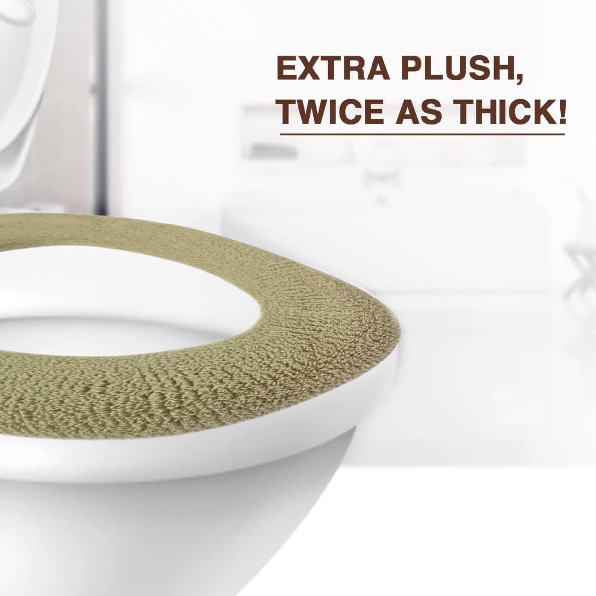 Warm-n-Comfy Soft Toilet Seat Cover - Plush & Thick Fabric Toilet Seat Warmer for Round & Elongated 14x18 Toilet Seats - Reusable, Machine-Washable, Easy-Install - Gift-Ready Packaging - Pastel Pink thumbnail 4