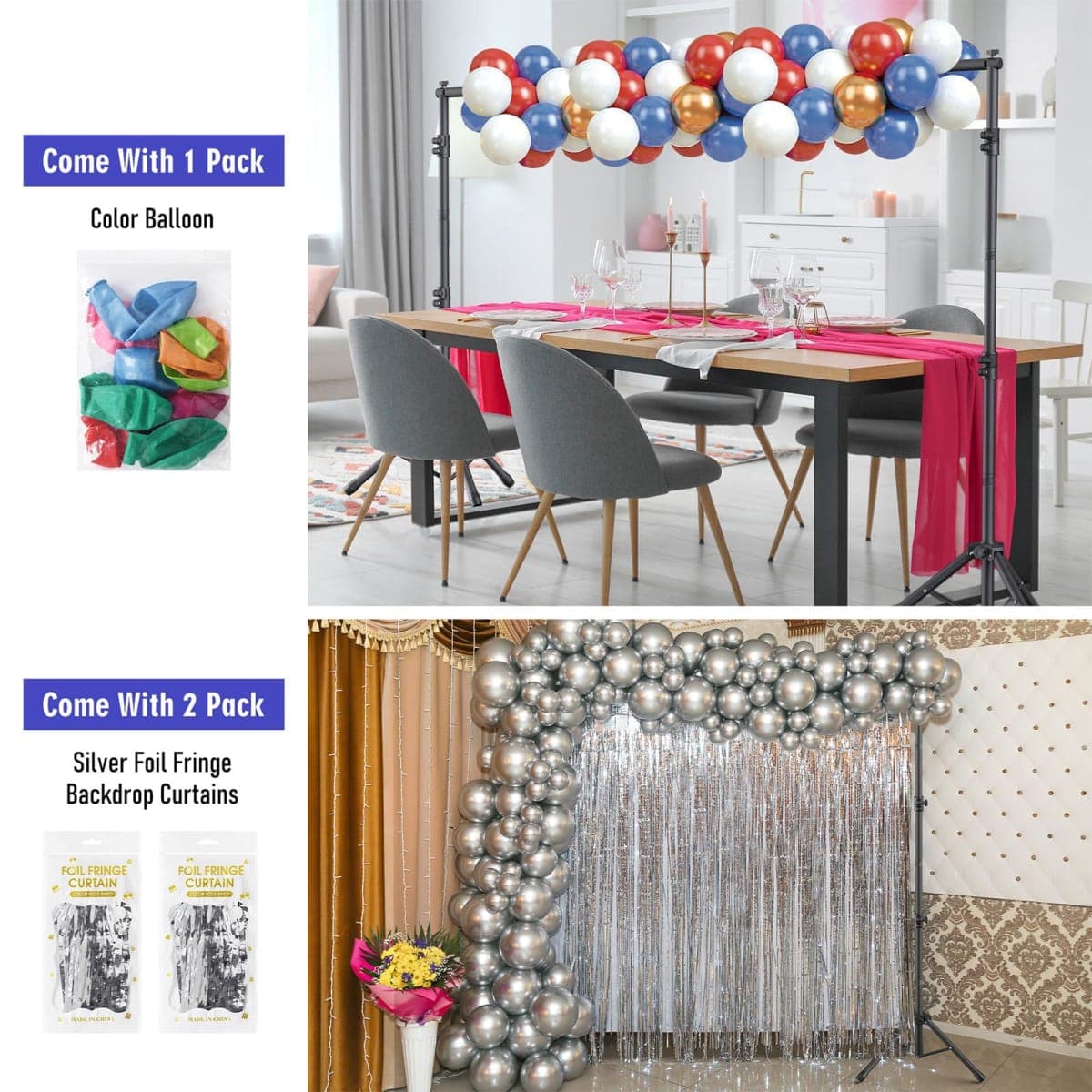 Backdrop Stand Kit - 6 Widths, 10x7.5ft Adjustable Background Stand for Parties & Studio Photography thumbnail 4