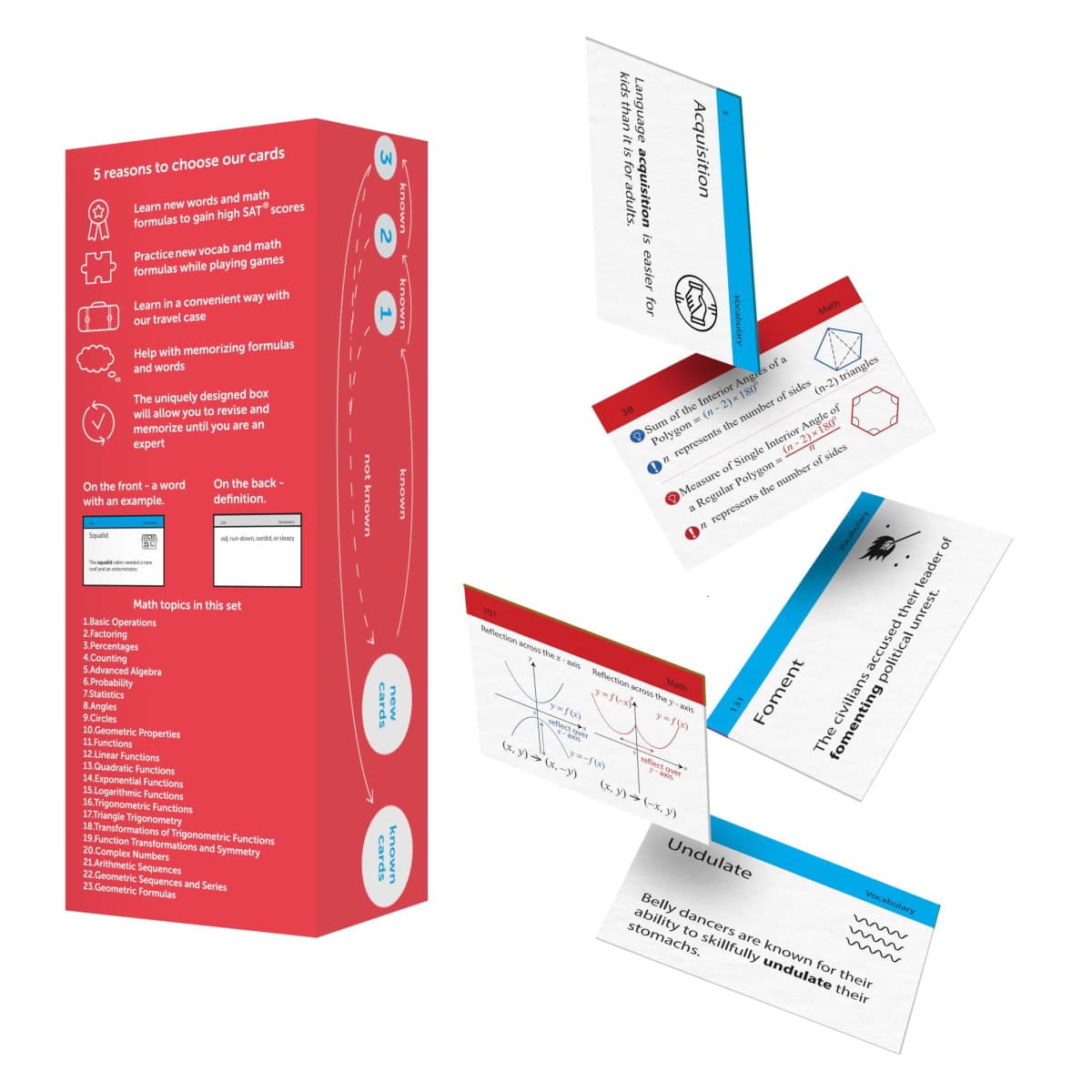 SAT Flash Cards 2026-2027 | 400 SAT Vocabulary + SAT Math Flash Cards | SAT Prep | SAT Math Cards | SAT Vocab Cards | SAT Prep Cards | SAT Words | SAT Classroom and Home Kit | SAT Digital Prep thumbnail 4