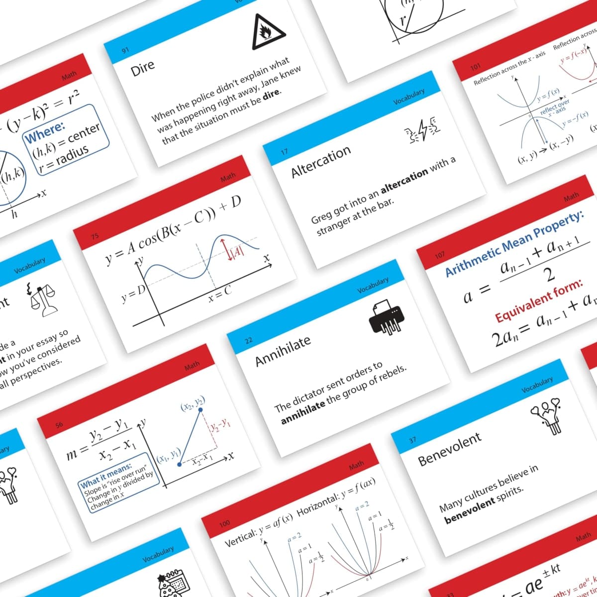 SAT Flash Cards 2026-2027 | 400 SAT Vocabulary + SAT Math Flash Cards | SAT Prep | SAT Math Cards | SAT Vocab Cards | SAT Prep Cards | SAT Words | SAT Classroom and Home Kit | SAT Digital Prep thumbnail 5