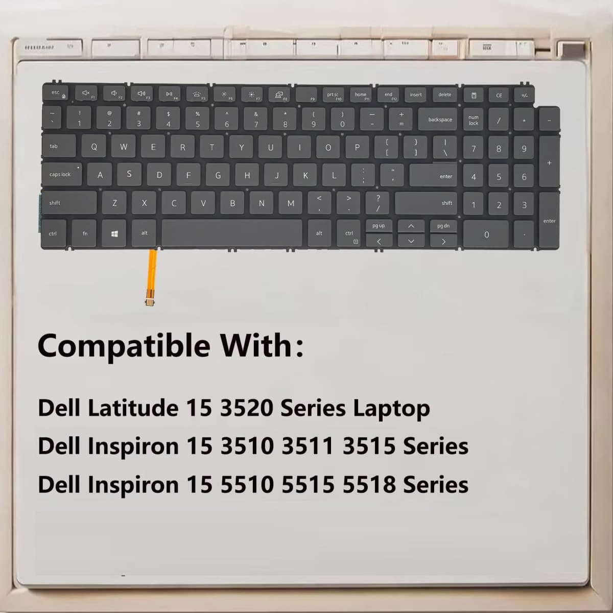 WWGTMC Replacement Keyboard for Dell Latitude 15 3520,Inspiron 15 3510 3511 3515 5510 5515 5518 Series Laptop with Backlit US Layout thumbnail 2