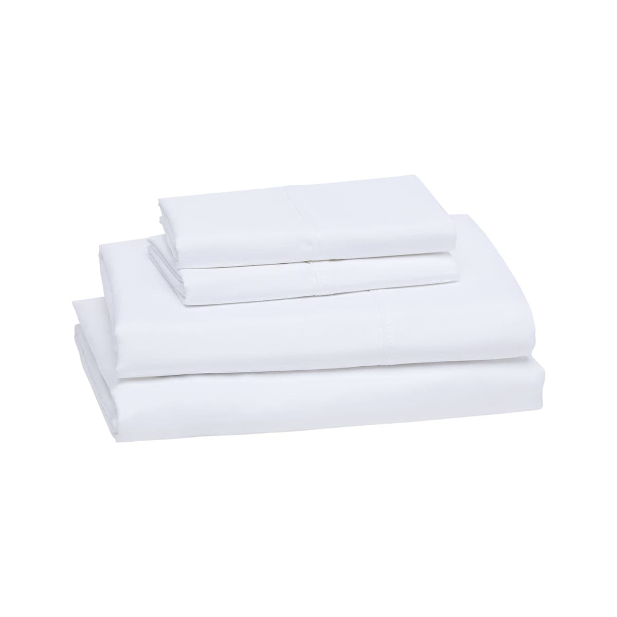 Amazon Basics, 4 Piece Microfiber Lightweight Wrinkle-free Breathable Bed Sheet Set, Super Soft Easy Care, 36cm Deep Pockets, Queen, Bright White, Solid thumbnail 3