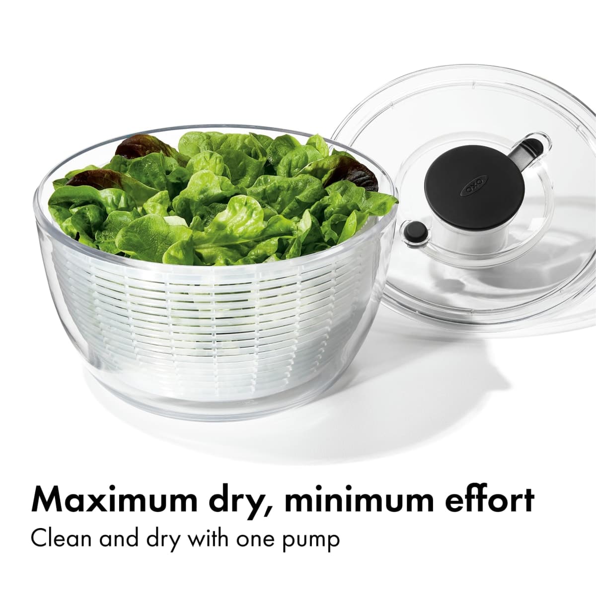 OXO Good Grips Good Grips Salad Spinner, 10.25-Inch Clear thumbnail 3