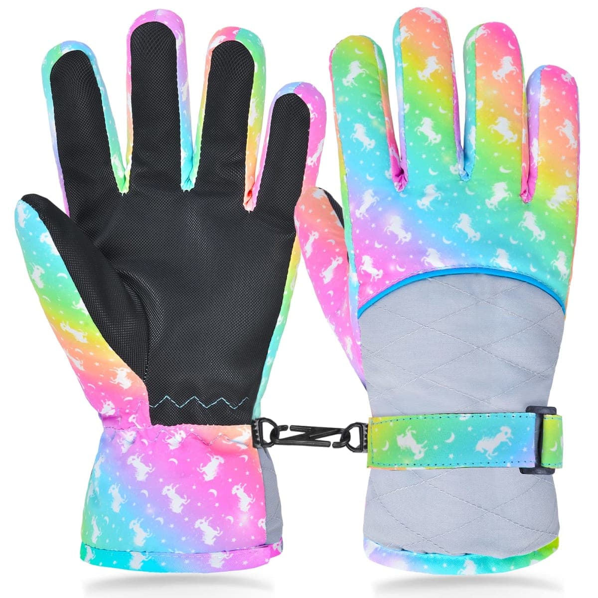 Ausletie Kids Gloves Winter Waterproof Snow Ski Gloves for Girls, Winter Outdoors Warm Snowboard Gloves for Children — image 1