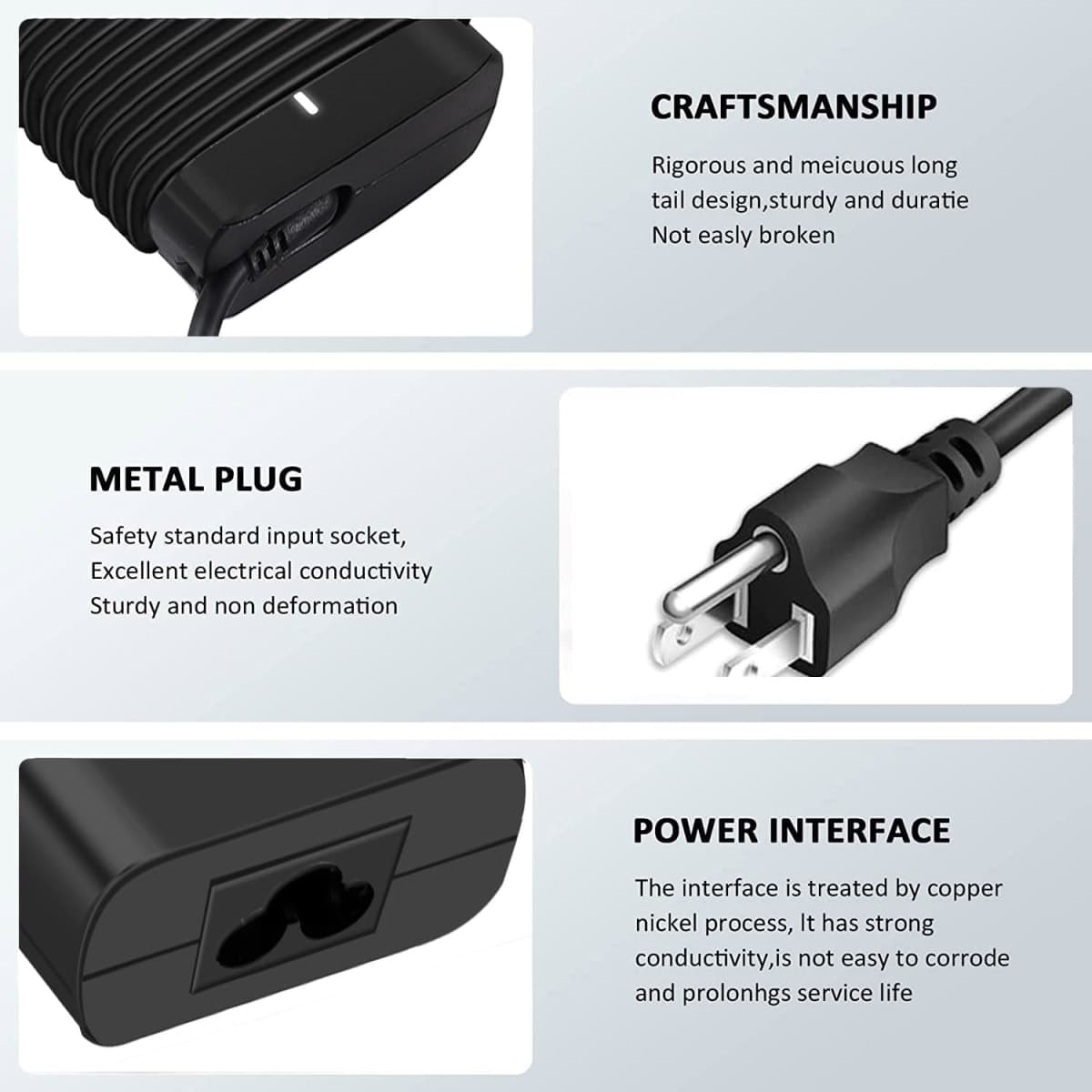 65W USB C Laptop Charger for Dell XPS and Latitude 5000 5420 5520 65W Dell Laptop Charger Type C thumbnail 4