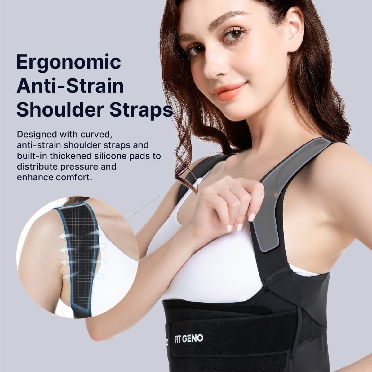 Fit Geno Invisilite Posture Corrector for Women, Adjustable Back Brace for Hunchback Slouching, Upper Back Neck Shoulder Pain Relief, Lightweight Discreet Under Clothes, X-Large thumbnail 4