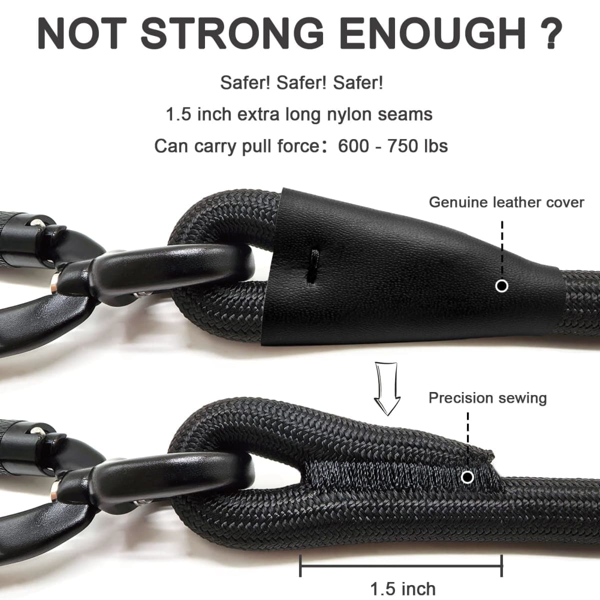 MORXIL Rope Dog Leash with Two Handles, 6 Foot Heavy Duty Dog Leash with Aviation Aluminum Auto Locking Carabiner, Strong Nylon Pet Lead for Small, Medium, Large Dogs (Purple, 6FT-Two Handle) thumbnail 3