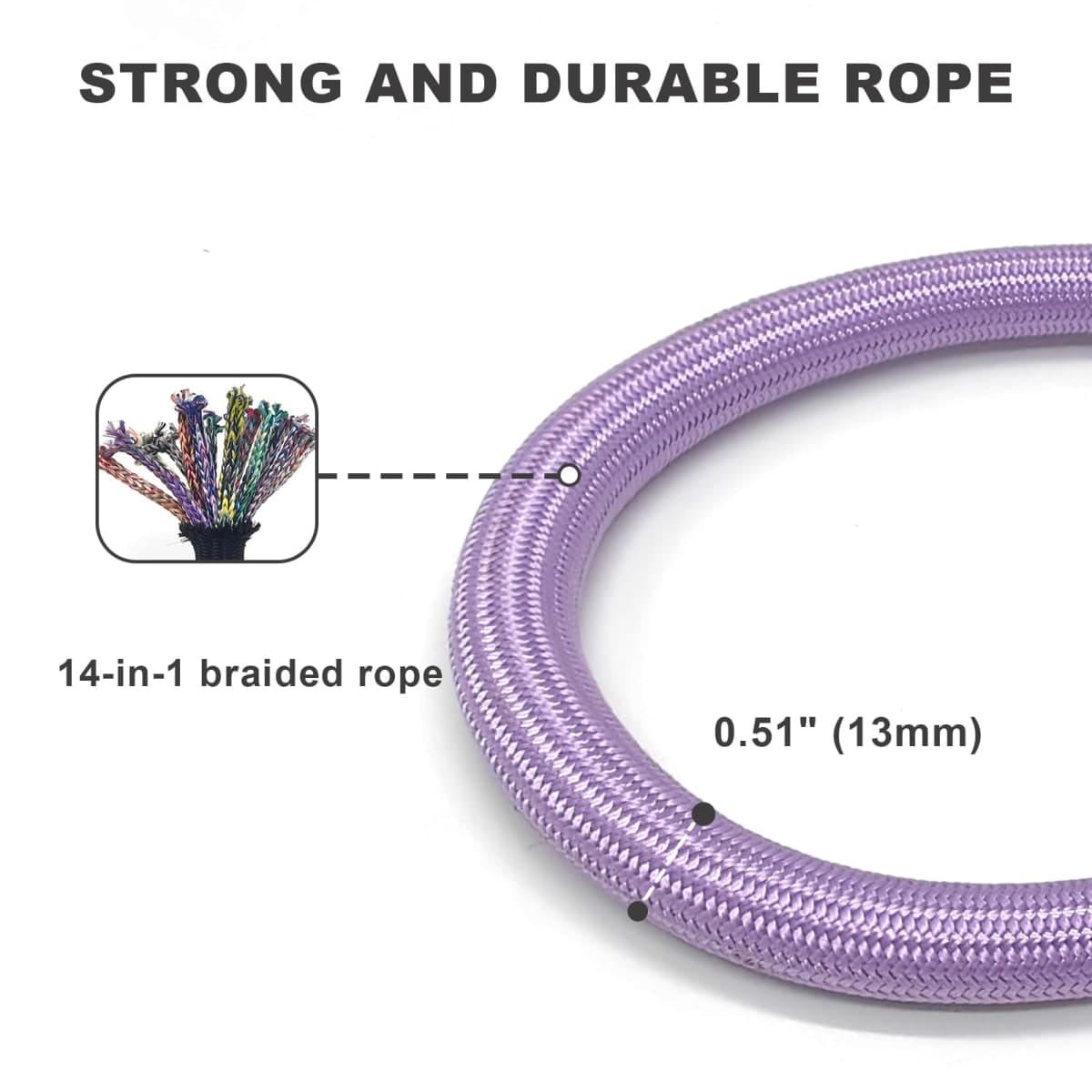 MORXIL Rope Dog Leash with Two Handles, 6 Foot Heavy Duty Dog Leash with Aviation Aluminum Auto Locking Carabiner, Strong Nylon Pet Lead for Small, Medium, Large Dogs (Purple, 6FT-Two Handle) thumbnail 4