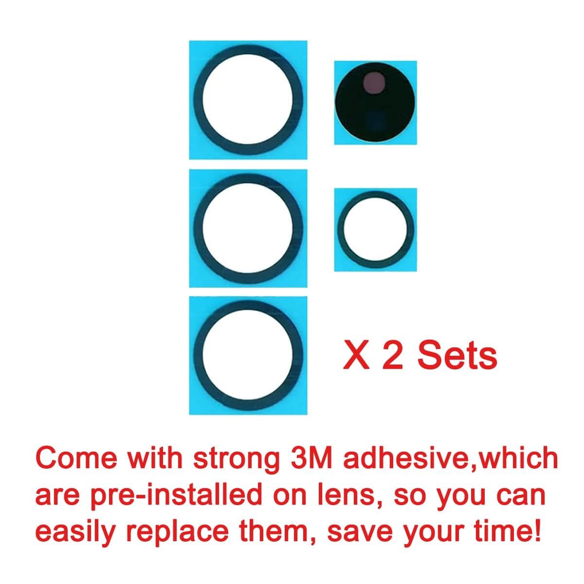 Perzework 2 Sets Back Rear Camera Lens Glass Replacement for Samsung Galaxy S25 Ultra 6.9-inches with pre-Installed Adhesive and Reparing Toolkit thumbnail 4