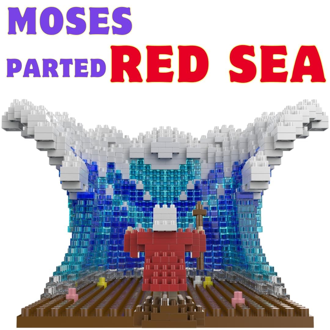 A Prayer Gift, Jesus Series-Moses parted The Red Sea Mini Figurine, Bible Story w/lego, Jesus Toy, Christmas Party Gift, Nativity Building Set for Aged 14+, For Teens and Adults (904Pcs/7.7x3.6x6inch) — image 1