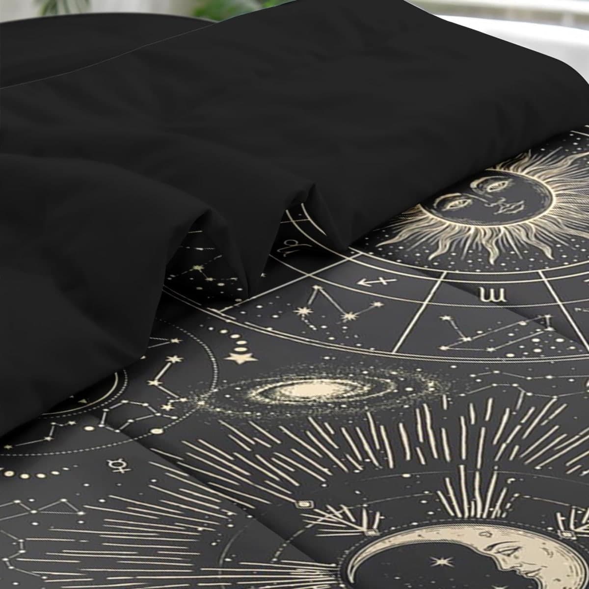 Pamnest Comforter Set Full Size, Celestial Moon Witchy 7 Pcs Bedding for Kids and Adults, Space Science Galaxy Retro Bed Sheet Sets with Fitted Sheet 2 Pillowcases & 2 Shams for Bedroom Bed Decor thumbnail 5