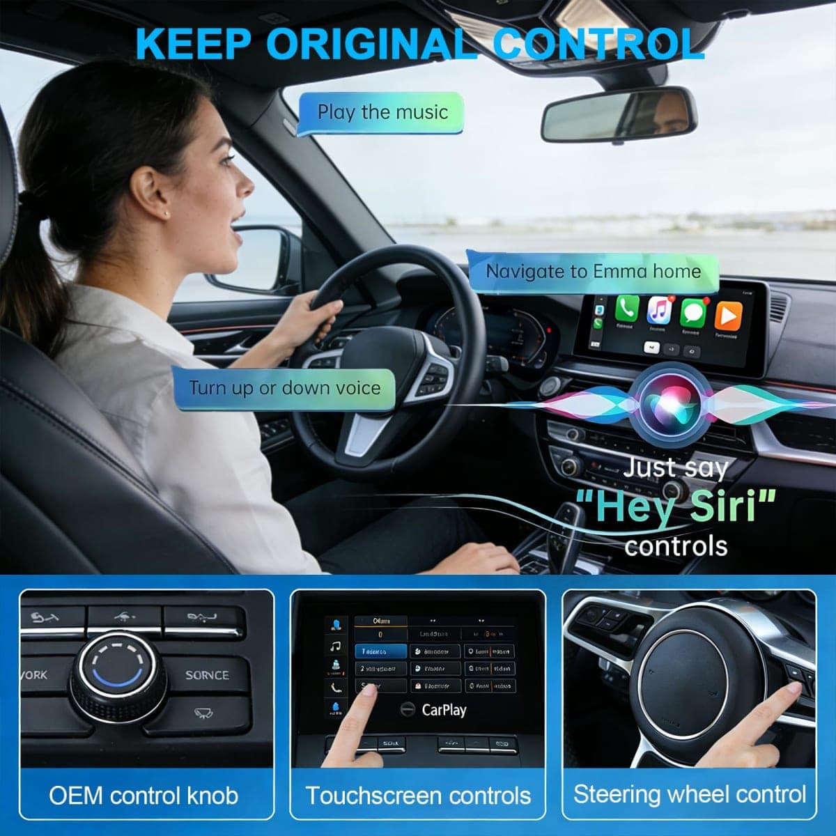 Houpudamai Wireless CarPlay Adapter for Apple iPhone iOS 10+Android Carlife: Plug and Play, Stable Connection Without delay-Wired to Wireless thumbnail 3