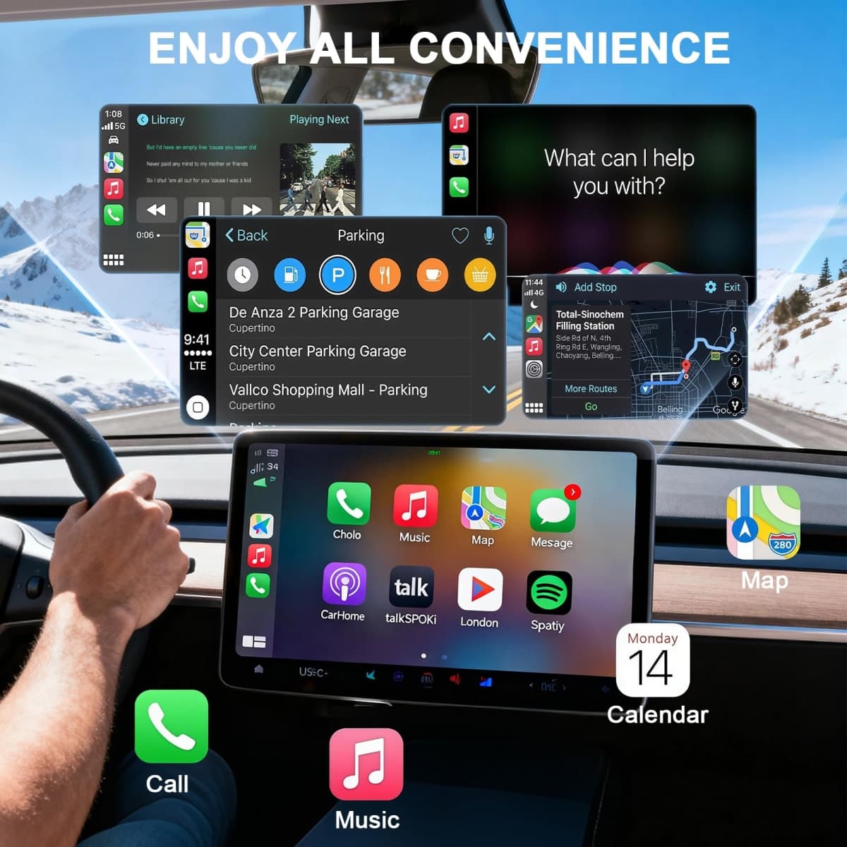 Houpudamai Wireless CarPlay Adapter for Apple iPhone iOS 10+Android Carlife: Plug and Play, Stable Connection Without delay-Wired to Wireless thumbnail 5