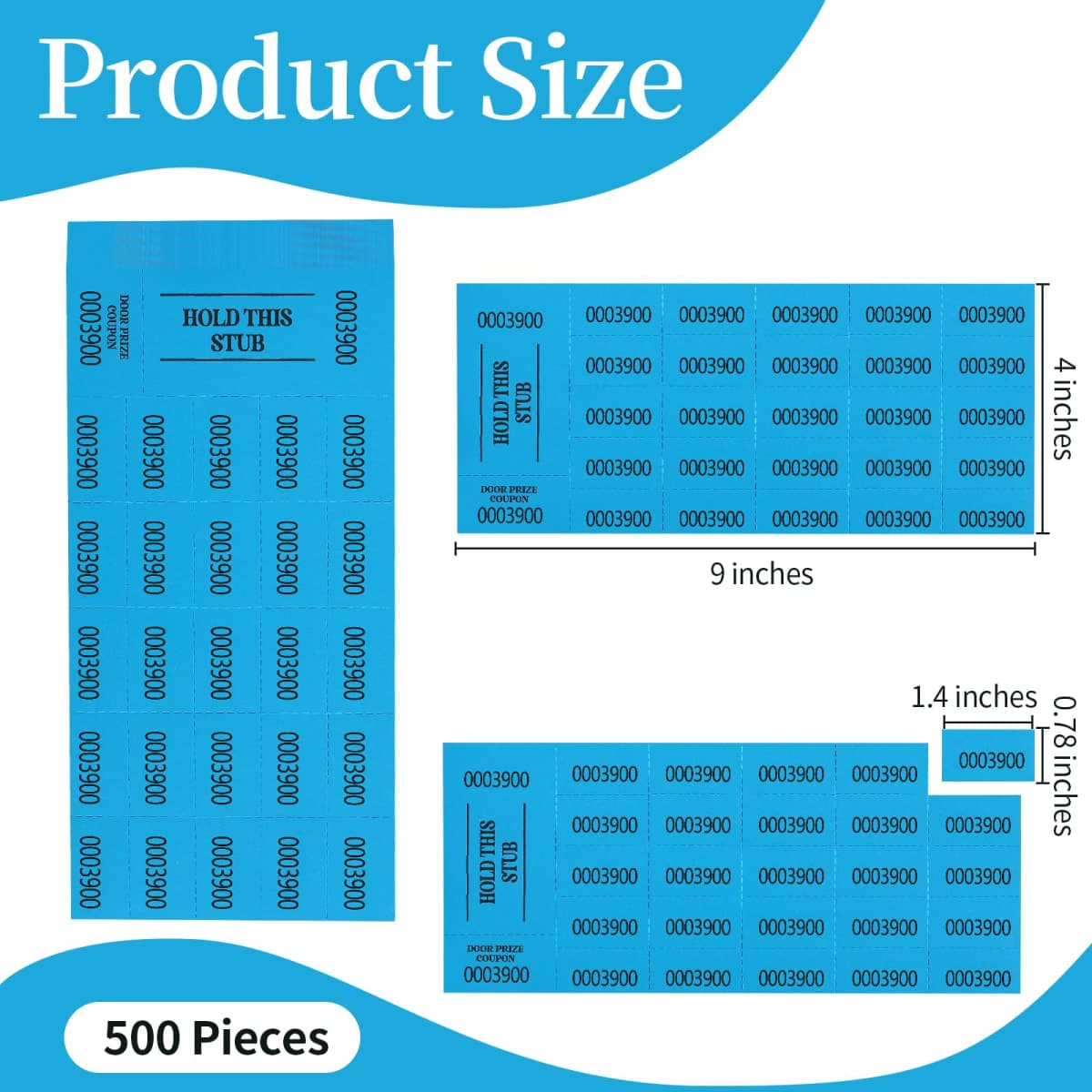 200 Pieces Auction Raffle Tickets Chinese Ticket Raffle Tickets Sheets Basket Auction Ticket Blue 4"× 9" 200 Numbers for Drink Door Prize Fundraiser Silent Carnival Penny Auction Events thumbnail 2