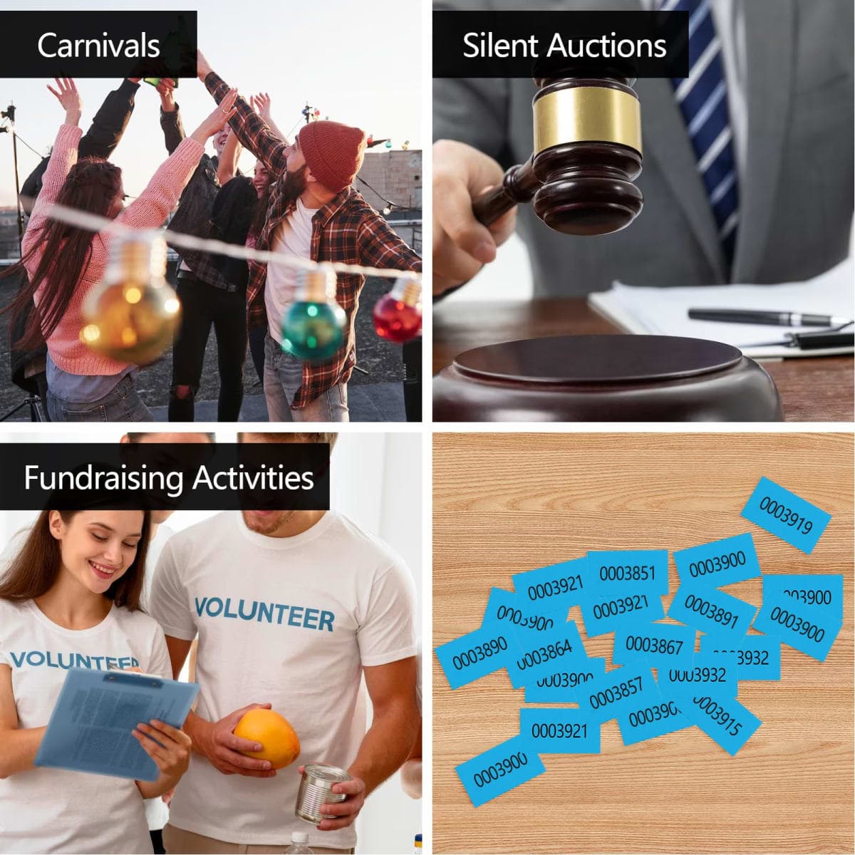 200 Pieces Auction Raffle Tickets Chinese Ticket Raffle Tickets Sheets Basket Auction Ticket Blue 4"× 9" 200 Numbers for Drink Door Prize Fundraiser Silent Carnival Penny Auction Events thumbnail 4