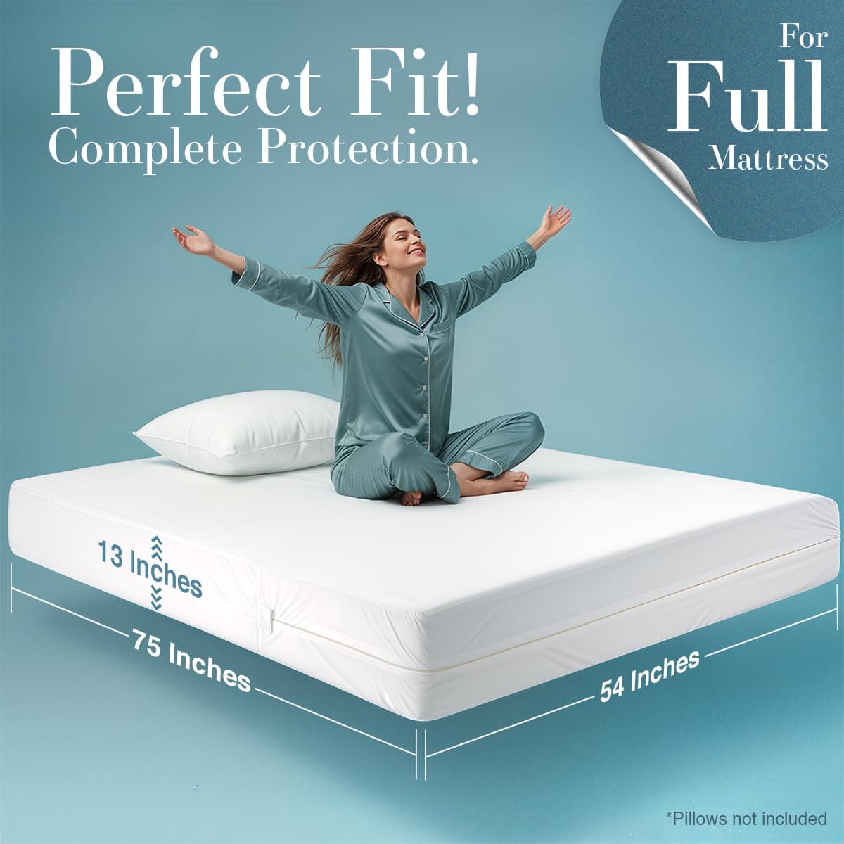 Utopia Bedding Zippered Mattress Encasement Full/Double - 100% Waterproof and Bed Bug Proof Mattress Protector - Absorbent, Six-Sided Mattress Cover thumbnail 2