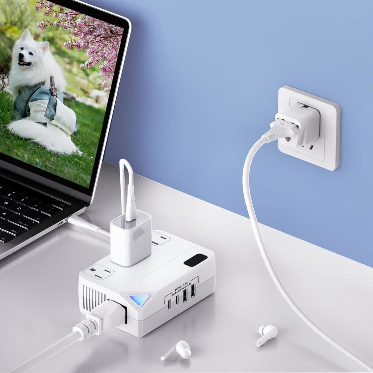 250W Conversion Plug, International Travel Converter with 2 USB and 2 USB-C Ports, lowering 220V to 110V for 100V-240V Areas and Different Countries Plugs Using US Electrical Devices thumbnail 2