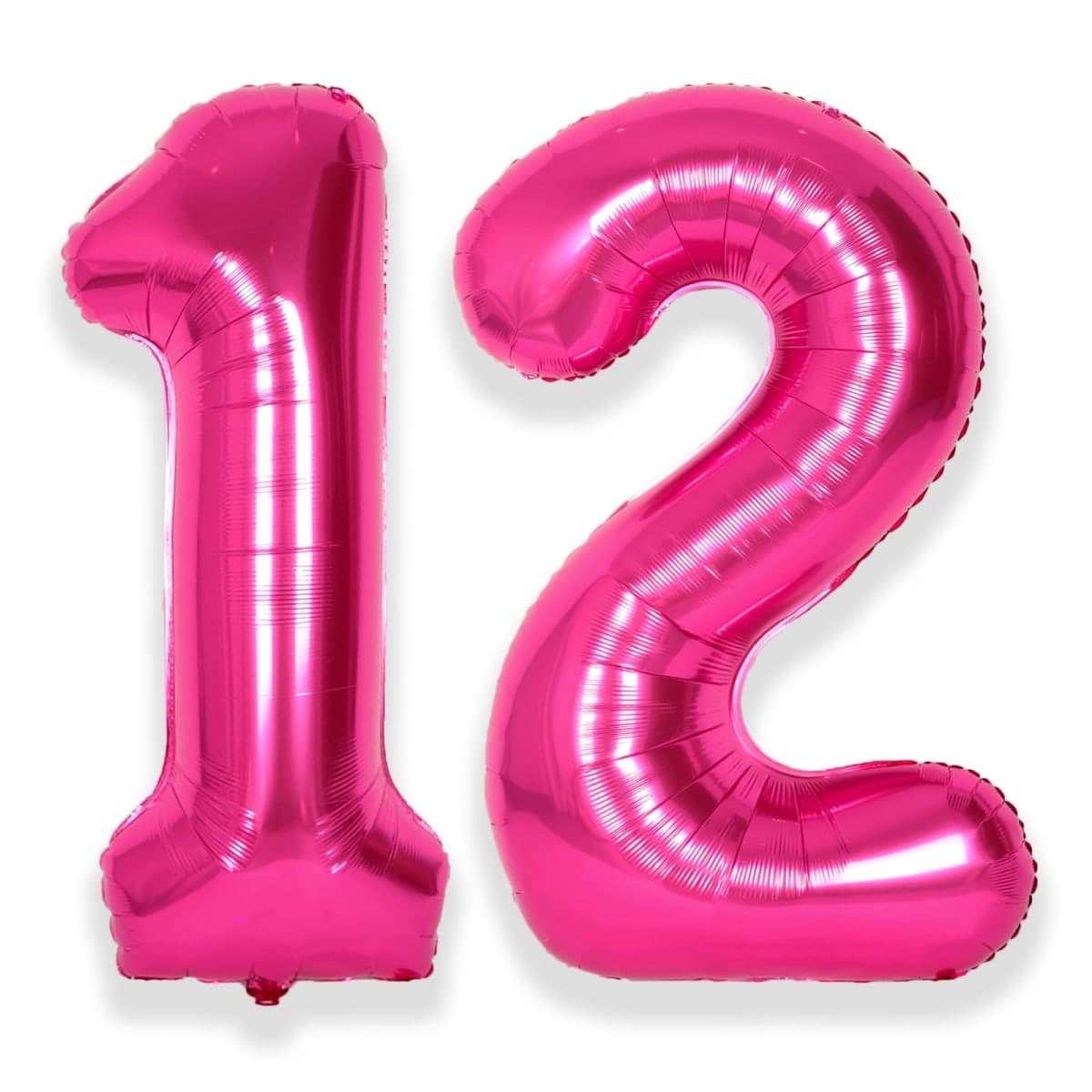 SUWEN 40 Inch Hot Pink Large 12 Number Balloons Big Foil Helium Number Balloons 0-9 Jumbo Happy 12th Mylar Birthday Party Decorations for Girl or Women 21 Anniversary Party Supplies — image 1