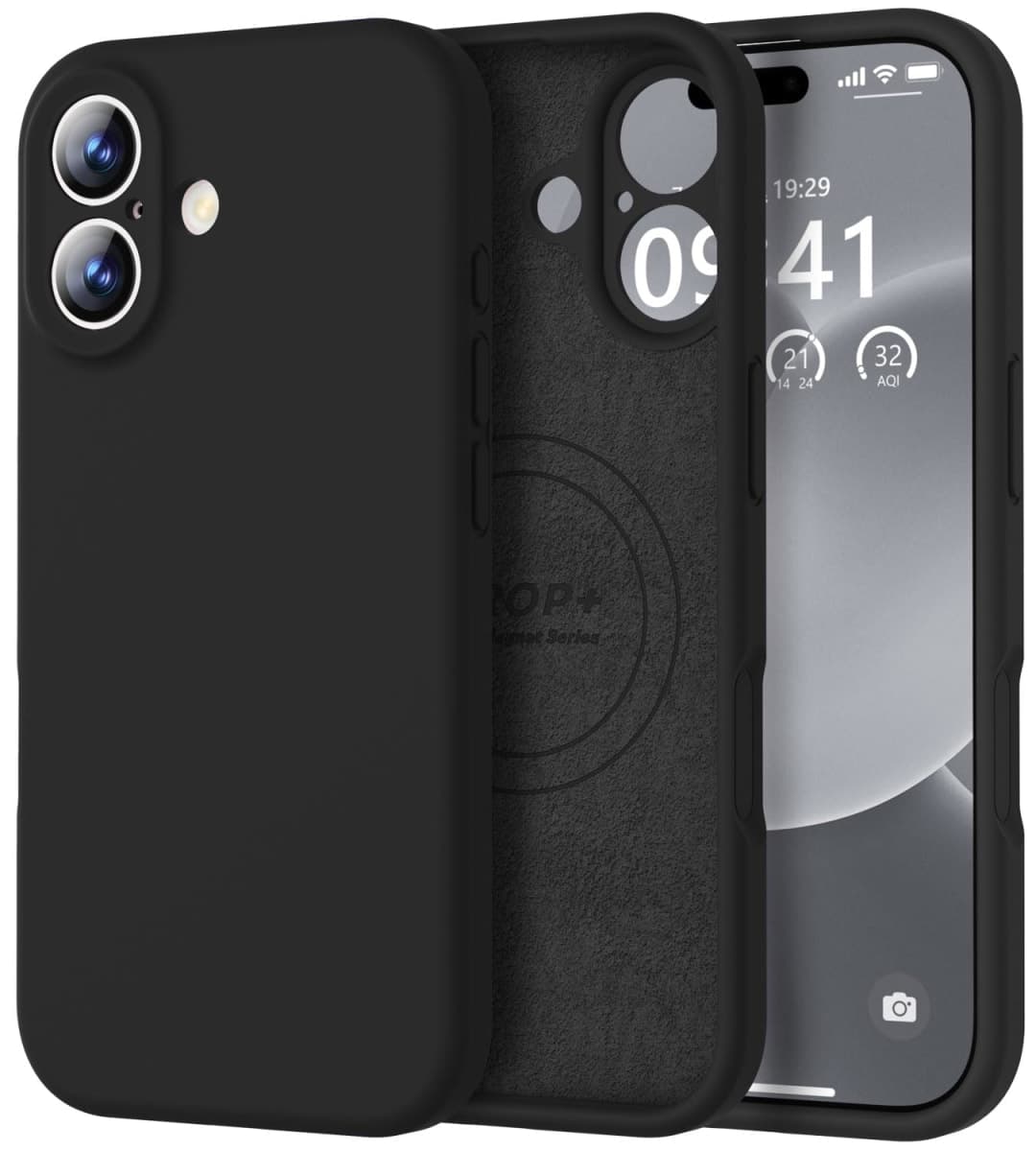 Vooii Magnetic for iPhone 17 Case, Compatible with Magsafe (Premium Liquid Silicone) (Integrated Camera Control Button) Full Body Protective Anti-Scratch Microfiber Lining 6.3", Black — image 1