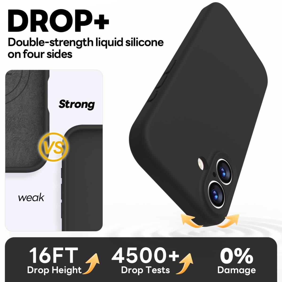 Vooii Magnetic for iPhone 17 Case, Compatible with Magsafe (Premium Liquid Silicone) (Integrated Camera Control Button) Full Body Protective Anti-Scratch Microfiber Lining 6.3", Black thumbnail 4