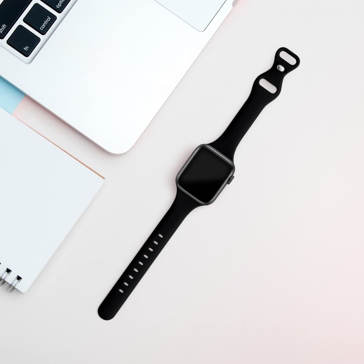 Acrbiutu Bands Compatible with Apple Watch 38mm 40mm 42mm 44mm, Slim Thin Narrow Replacement Silicone Sport Accessory Strap Wristband for iWatch Series 1/2/3/4/5 Women Men thumbnail 2