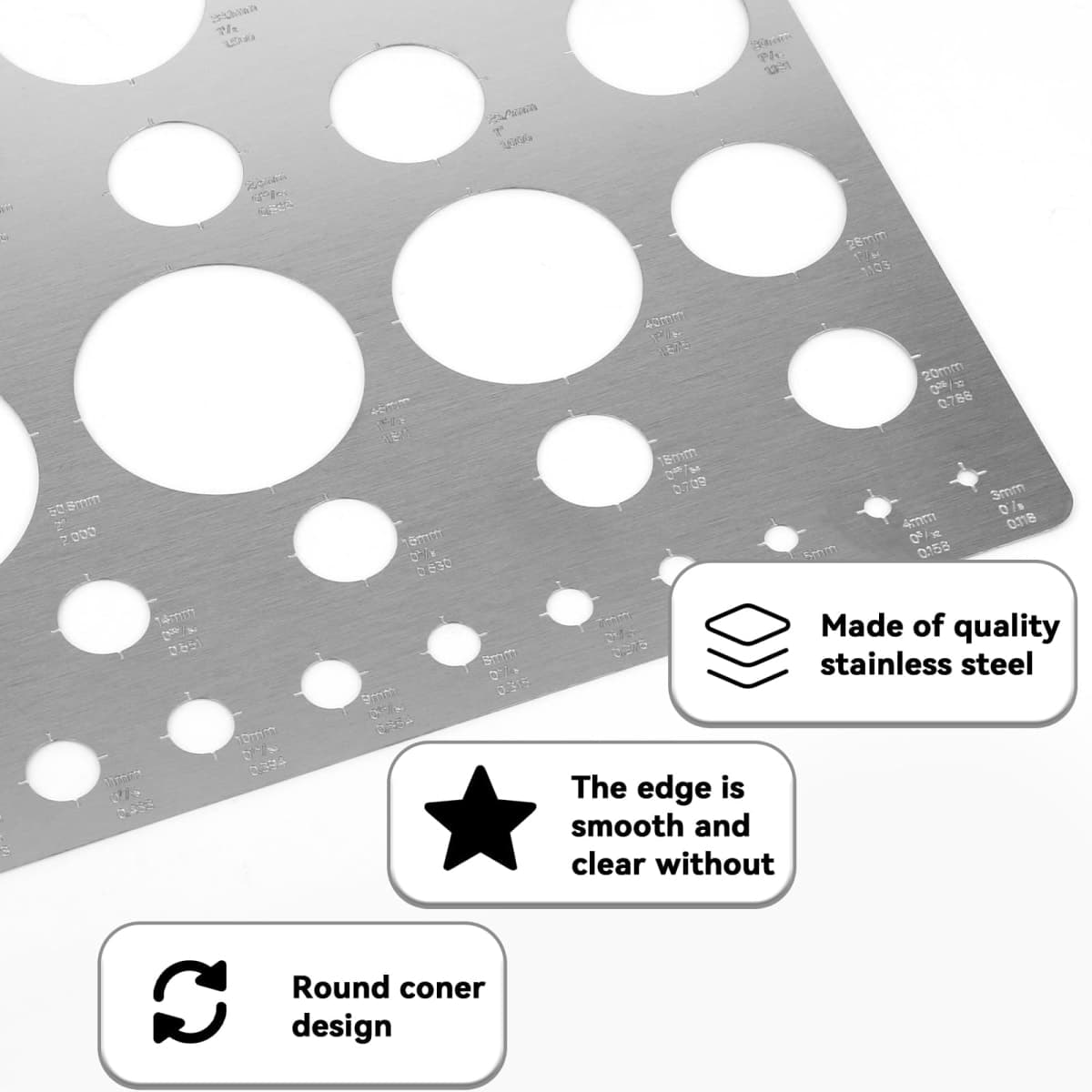 4 Pcs Metal Geometric Stencils Set Circle Ellipse Square Teardrop Templates for Drafting Round Stencil Jewelry Making Art Oval Tool Metric Ruler for Office and DIY Bracelets Earrings Craft thumbnail 3