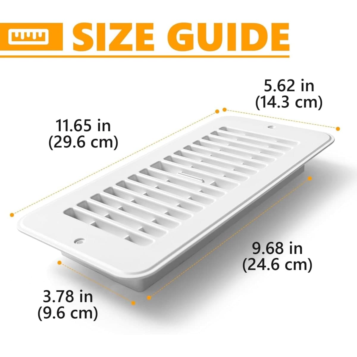 5 Pack Floor Vent Covers, Floor Register 4x10, Vent Covers for Home Floor Ceiling or Sidewall Vent (White 4 x 10) thumbnail 2