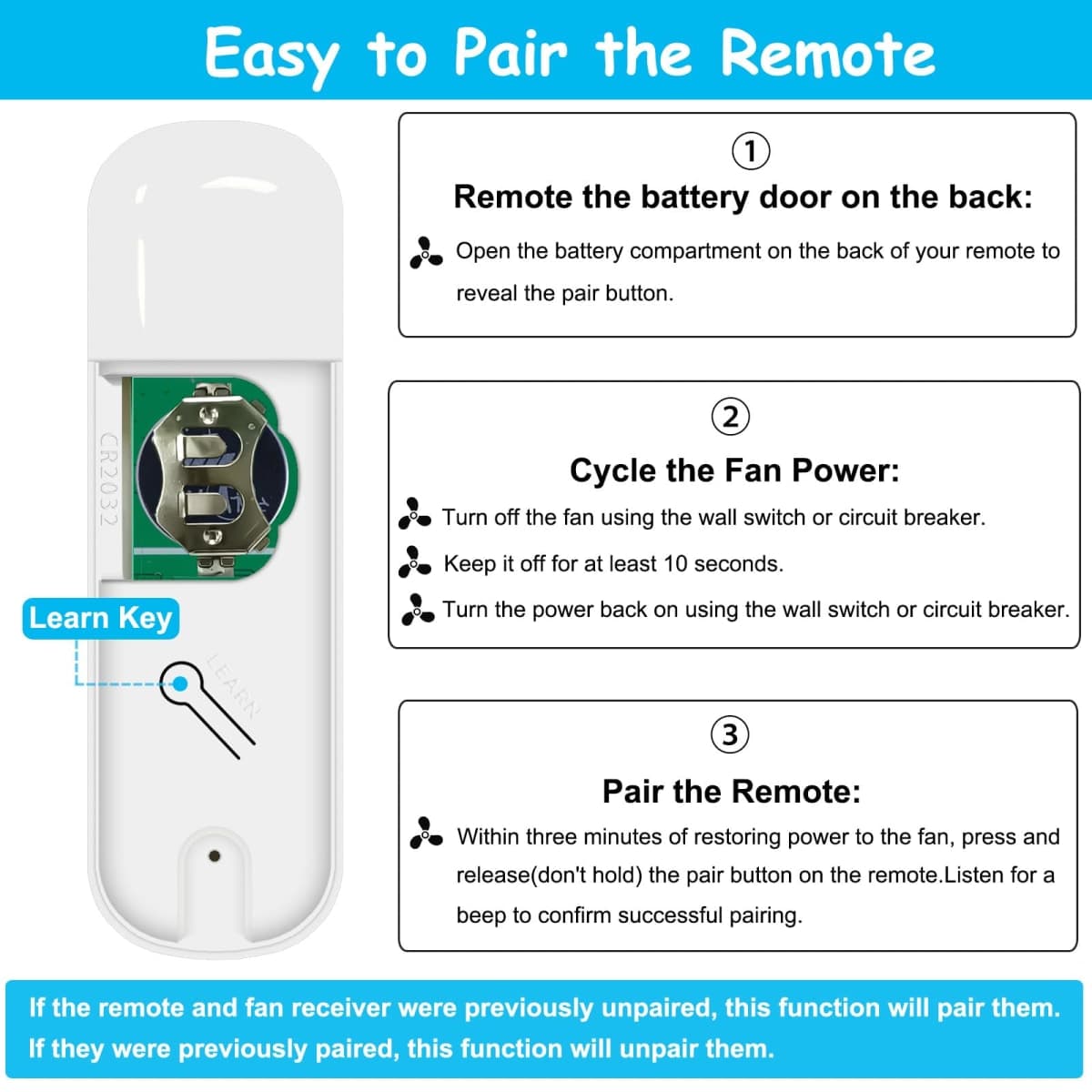 Ceiling Fan Remote Control Replacement for Hunter 99770 99392 99813, Compatible with Hunter 99770 99392 99118 99122 99123 99119, Light Dimmer 3-Speed Wall Mount (Remote Only) thumbnail 5