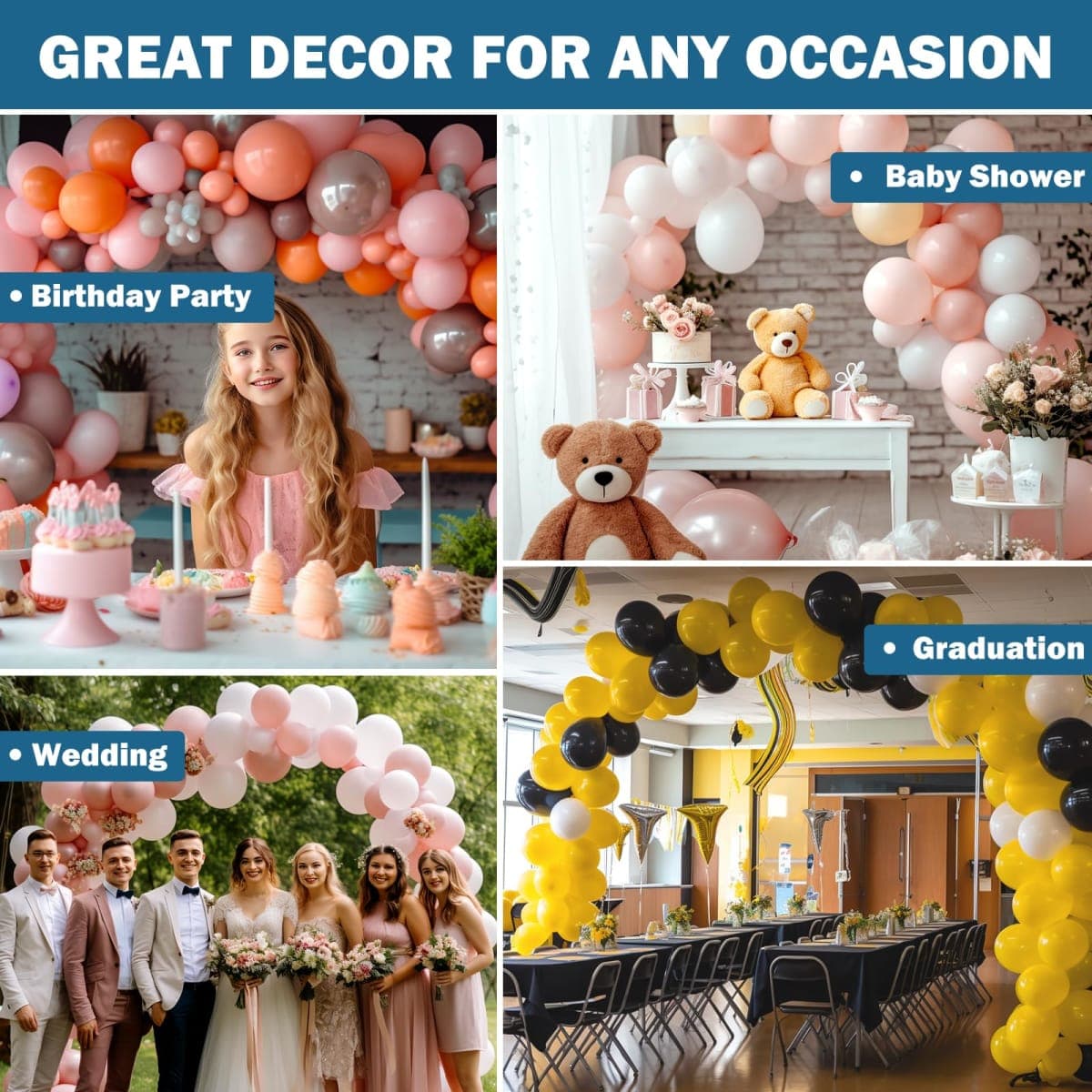 KICNIC Balloon Decoration Strip Kit for Arch Garland, 10m Balloon Tape Strip, 200 Dot Glue Point Stickers for Party Wedding Birthday Baby Shower Decorations (Upgraded Version) thumbnail 5