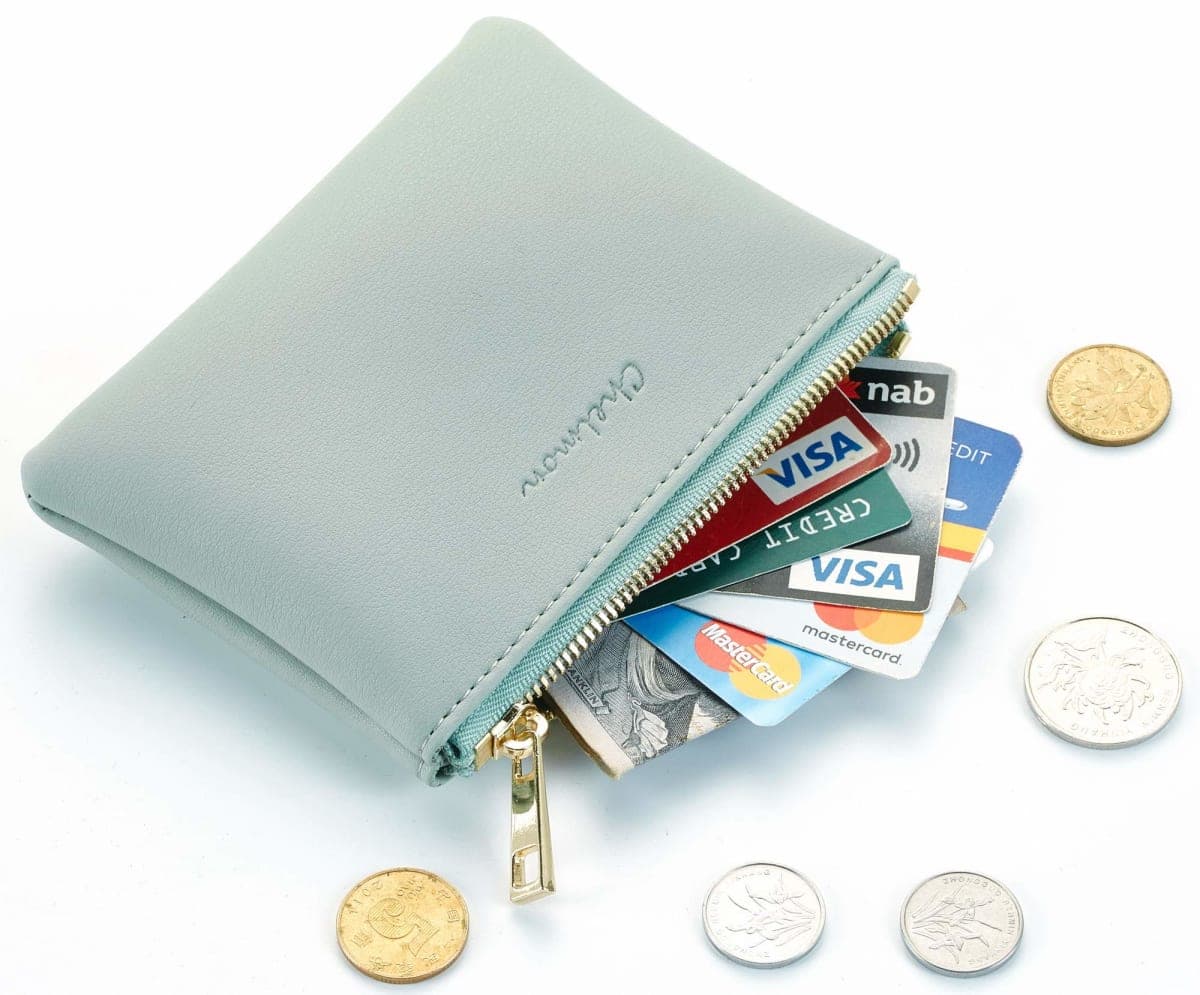 Chelmon Vegan Leather Coin Purse Pouch Change Purse with Zipper for Men Women (Green Light) thumbnail 2