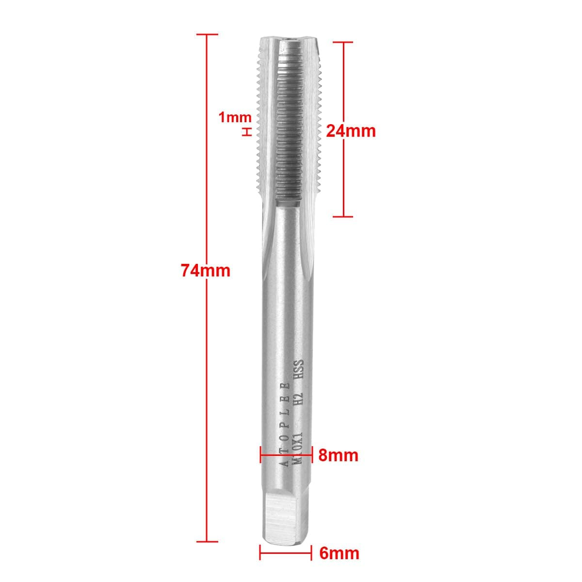 ATOPLEE Metric Thread Tap, M10 HSS Right Hand Thread Tap (M10x1.0) thumbnail 2